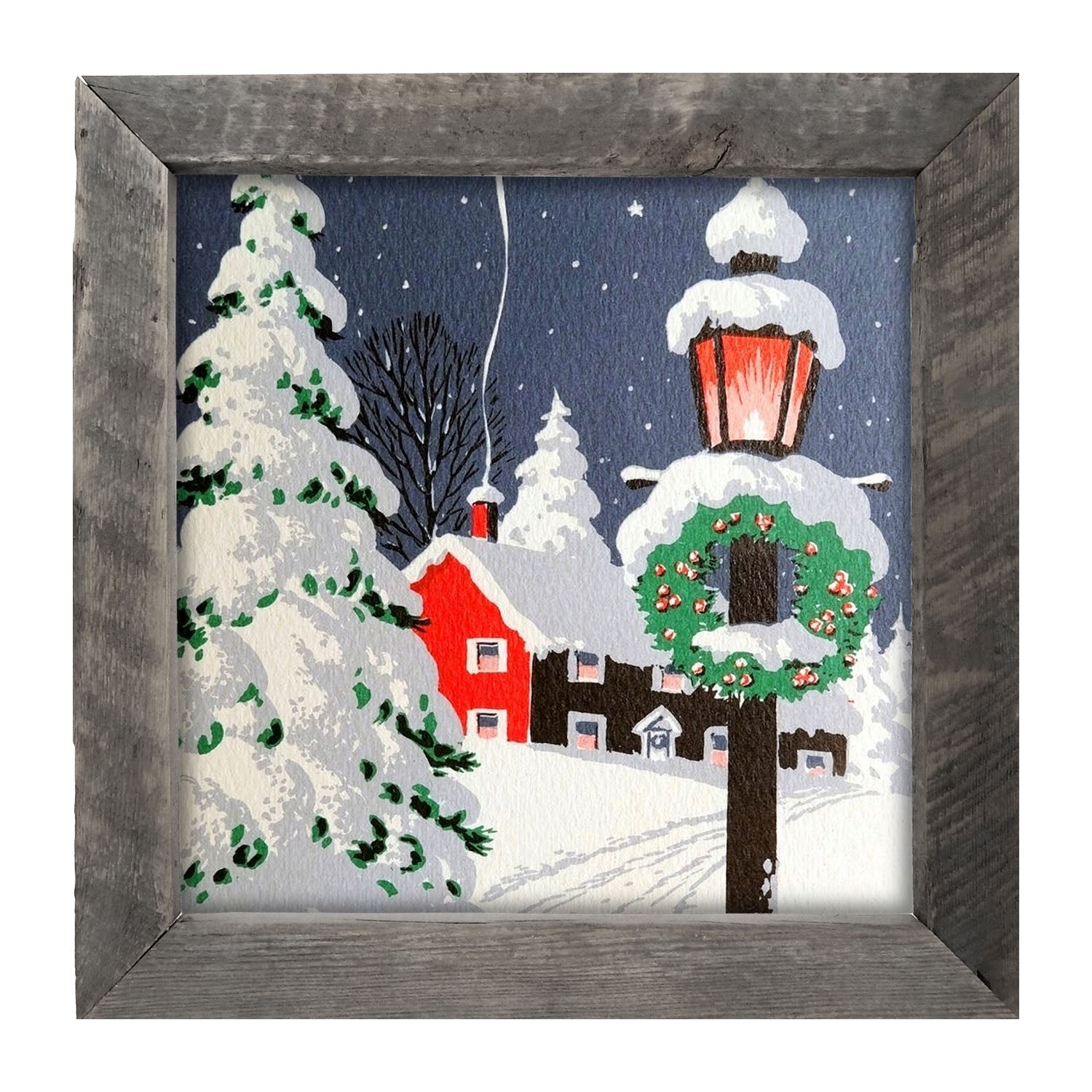 Snowy House - Framed art