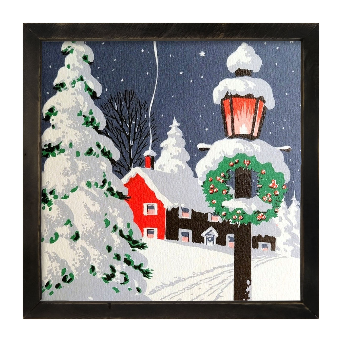 Snowy House - Framed art