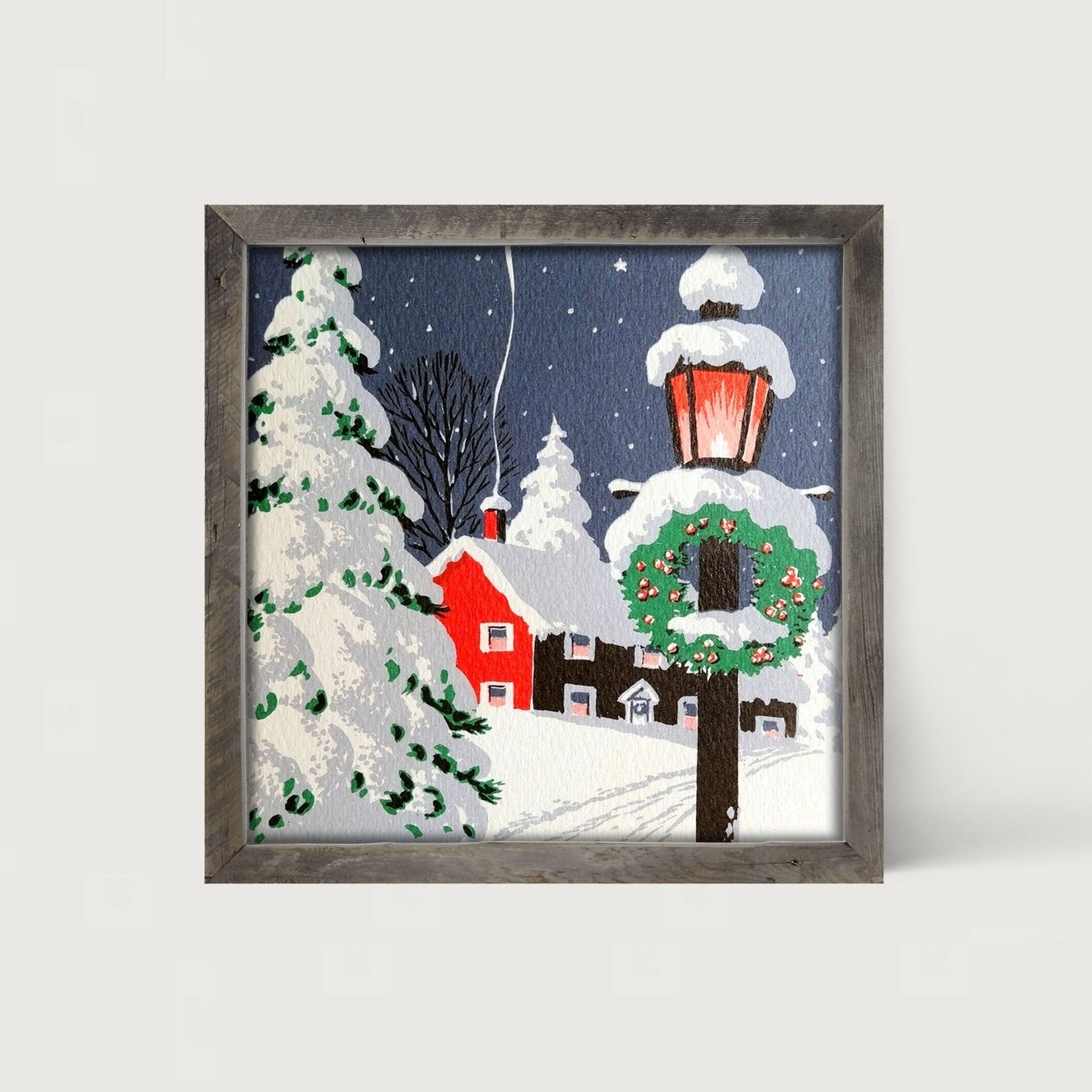 Snowy House - Framed art