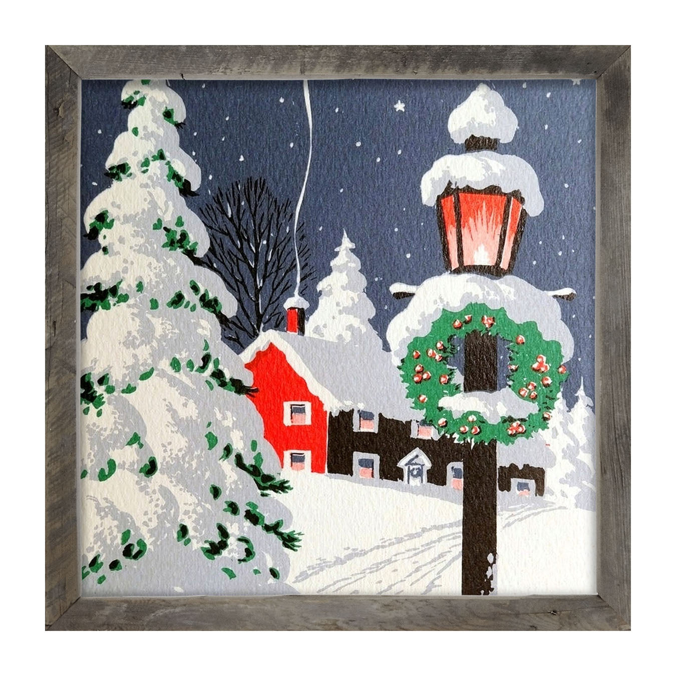 Snowy House - Framed art