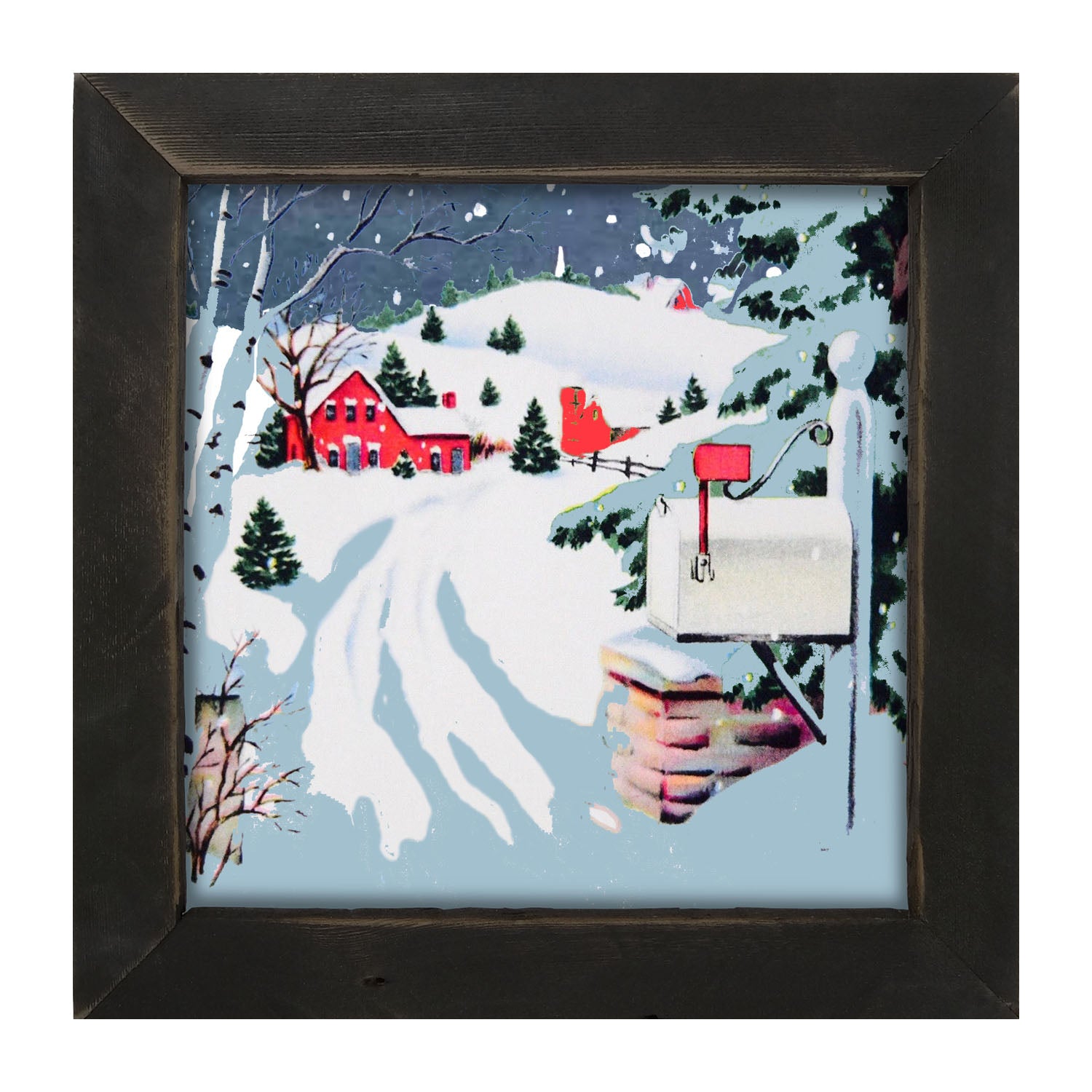 Snowy Mailbox - Framed art