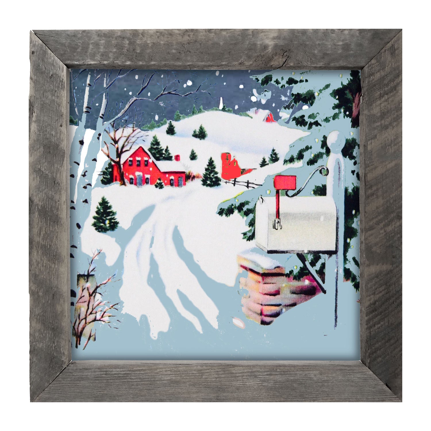 Snowy Mailbox - Framed art