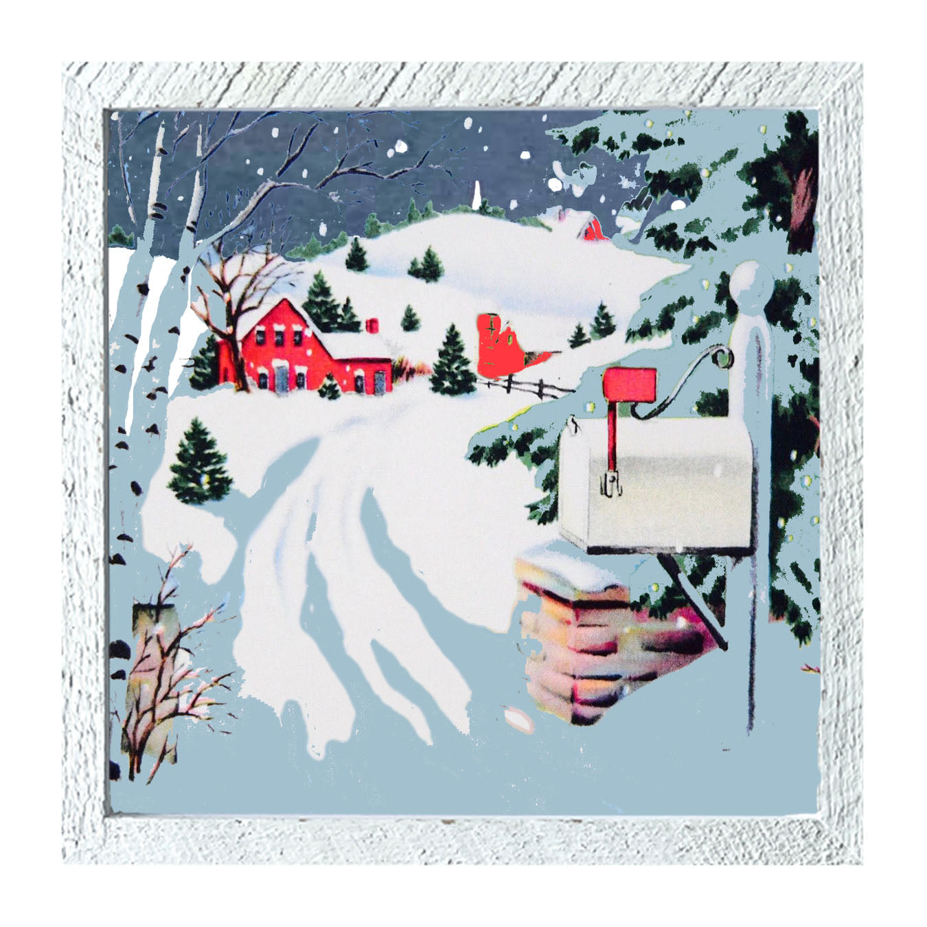 Snowy Mailbox - Framed art