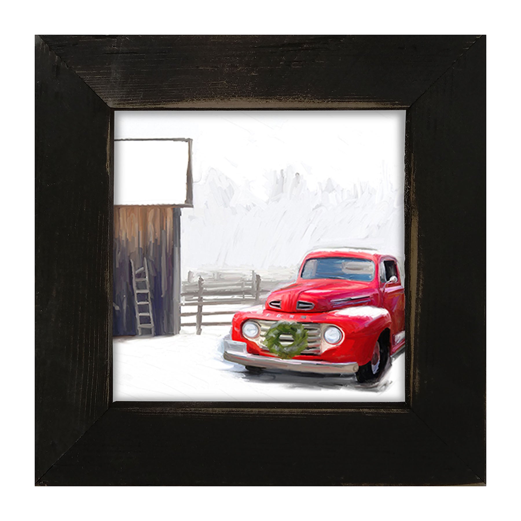 Winter red Ford - Framed art