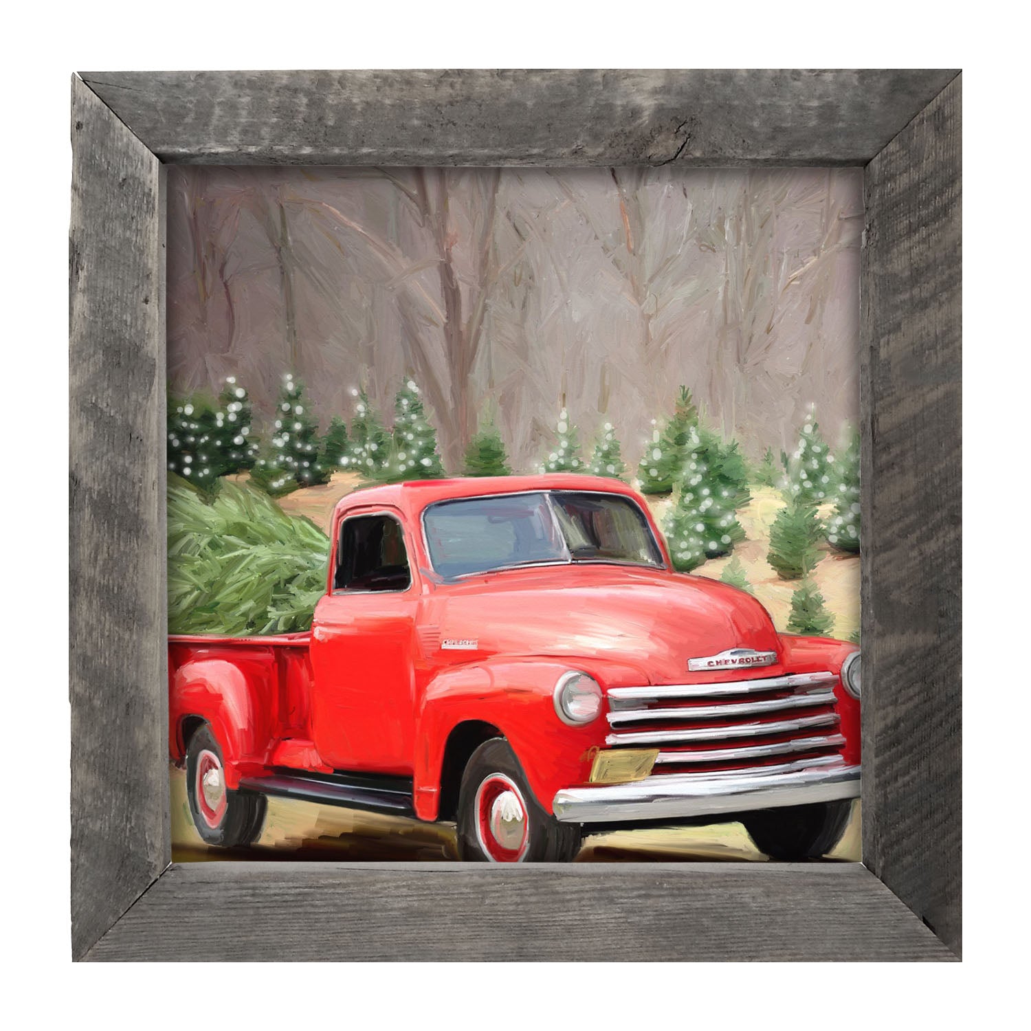 Chevy Truck with a Fresh Cut Tree - Framed art