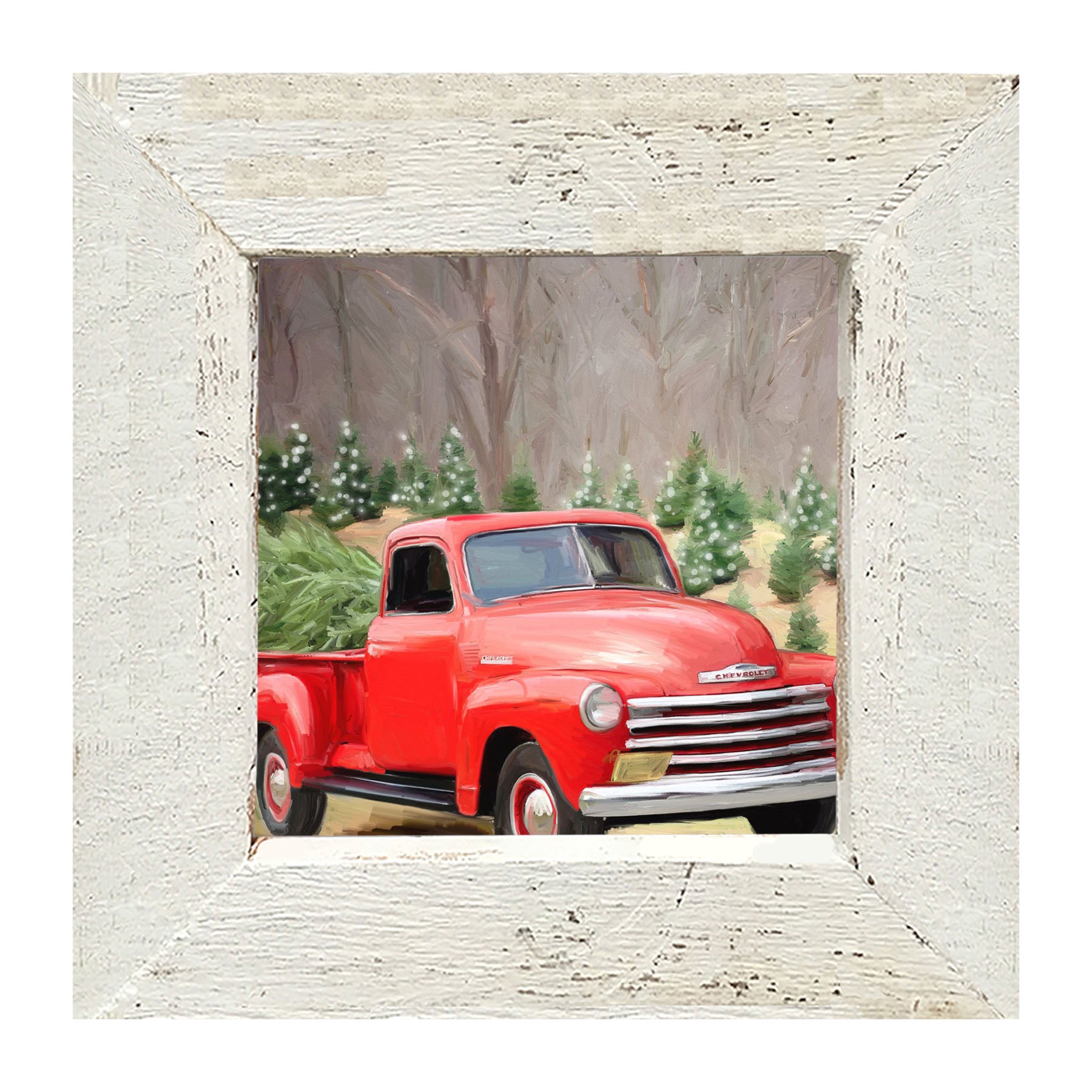 Chevy Truck with a Fresh Cut Tree - Framed art