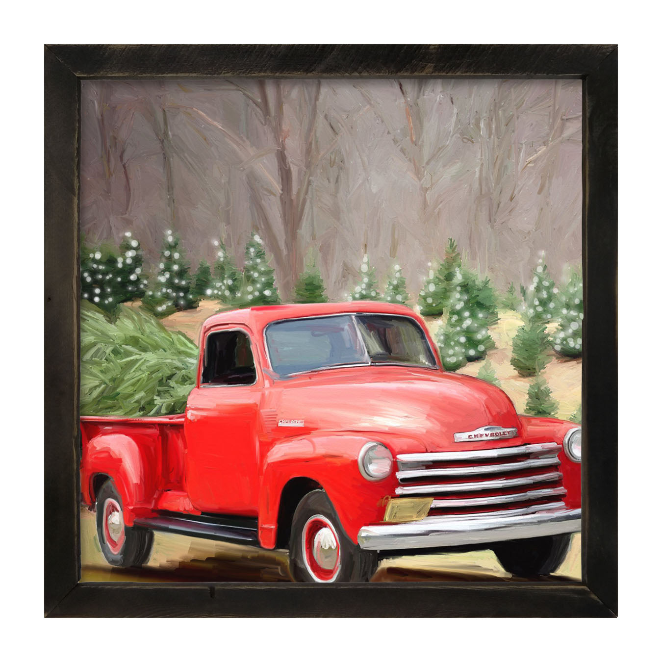 Chevy Truck with a Fresh Cut Tree - Framed art