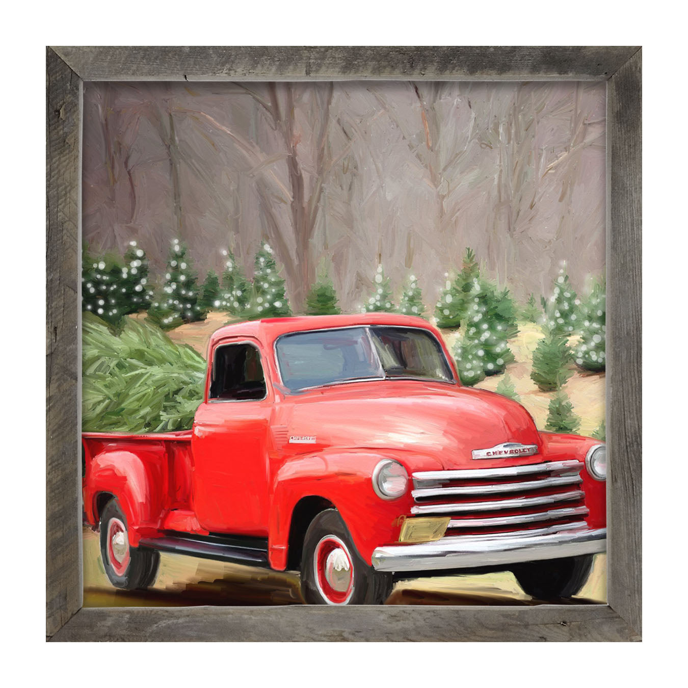 Chevy Truck with a Fresh Cut Tree - Framed art