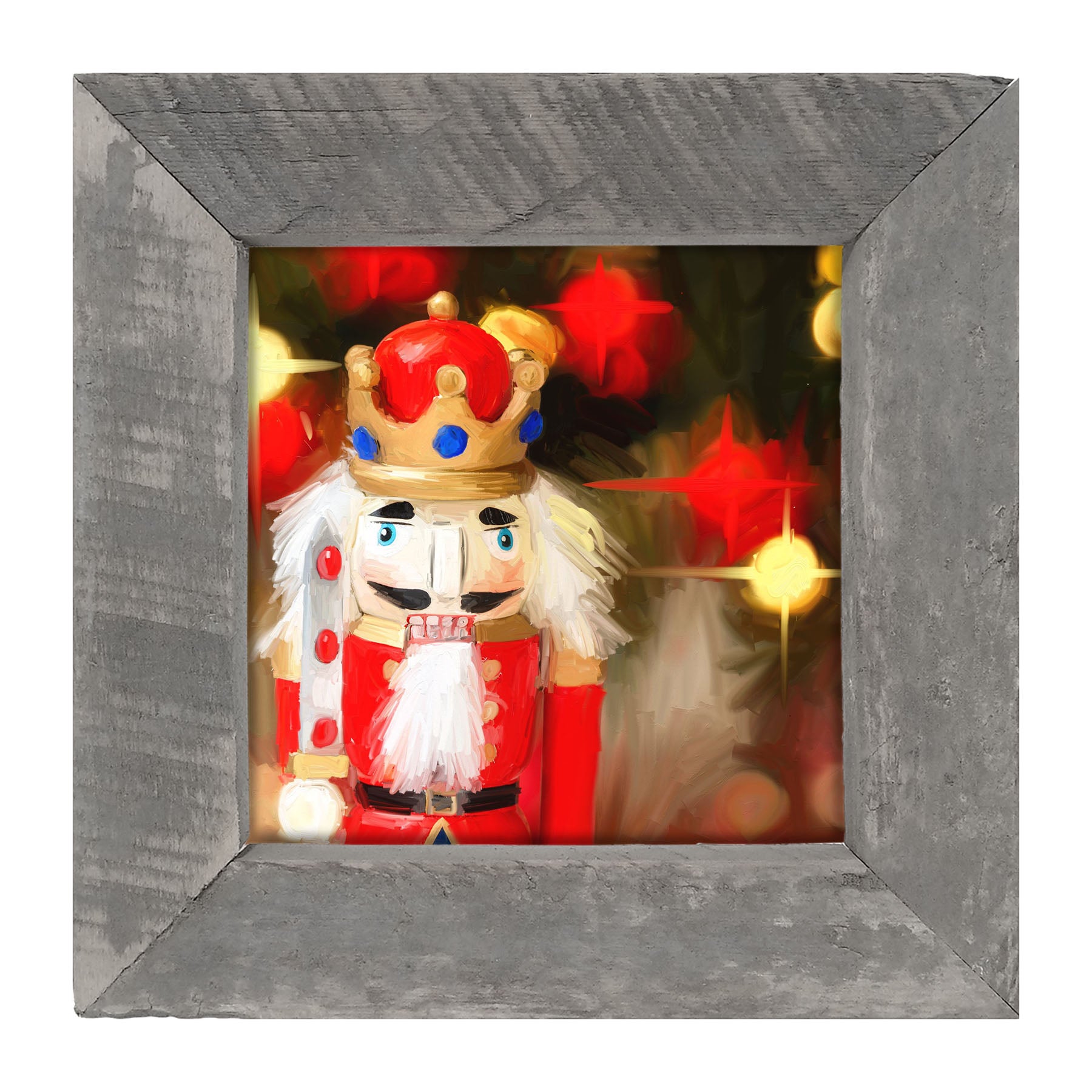 Bright Red Nutcracker at Christmas Time - Framed art
