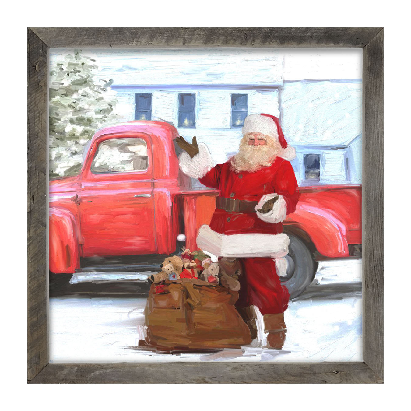 Santa Old Truck - Framed art