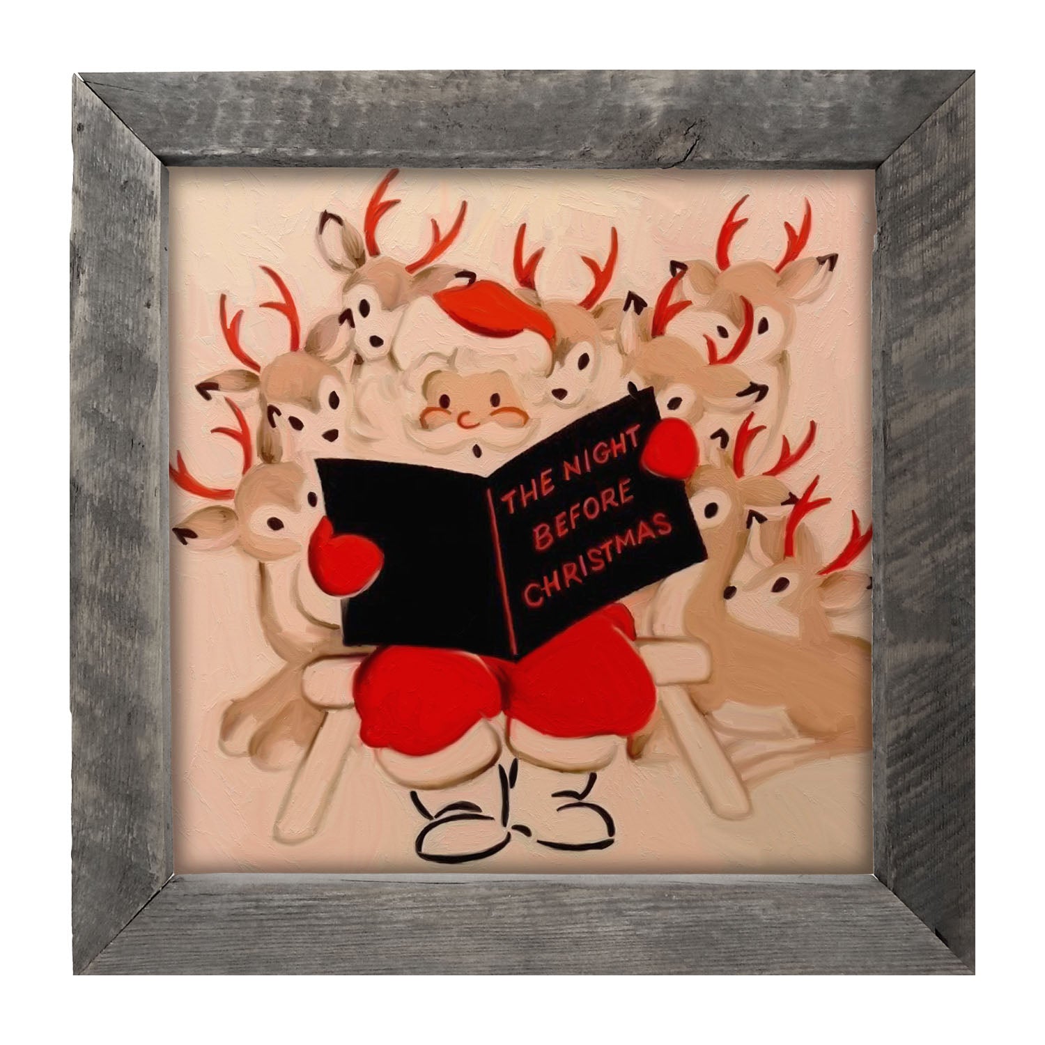 Santa reading - Framed art