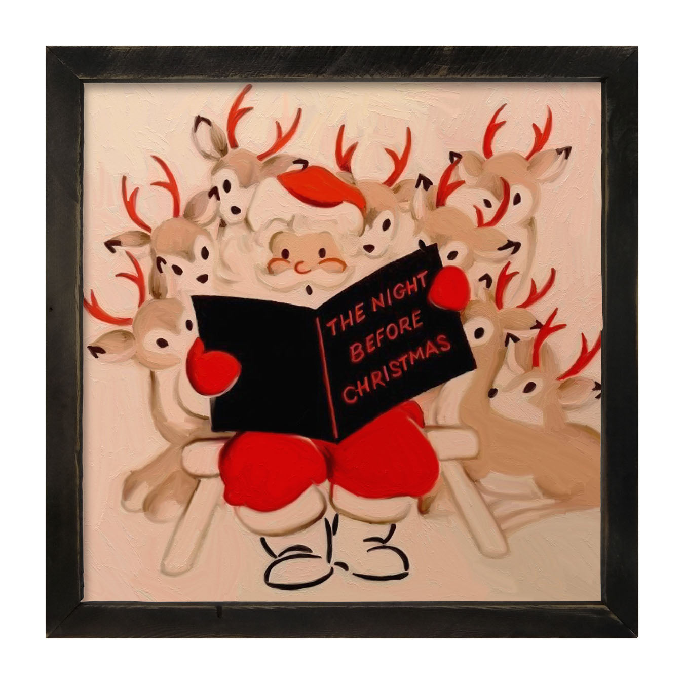Santa reading - Framed art