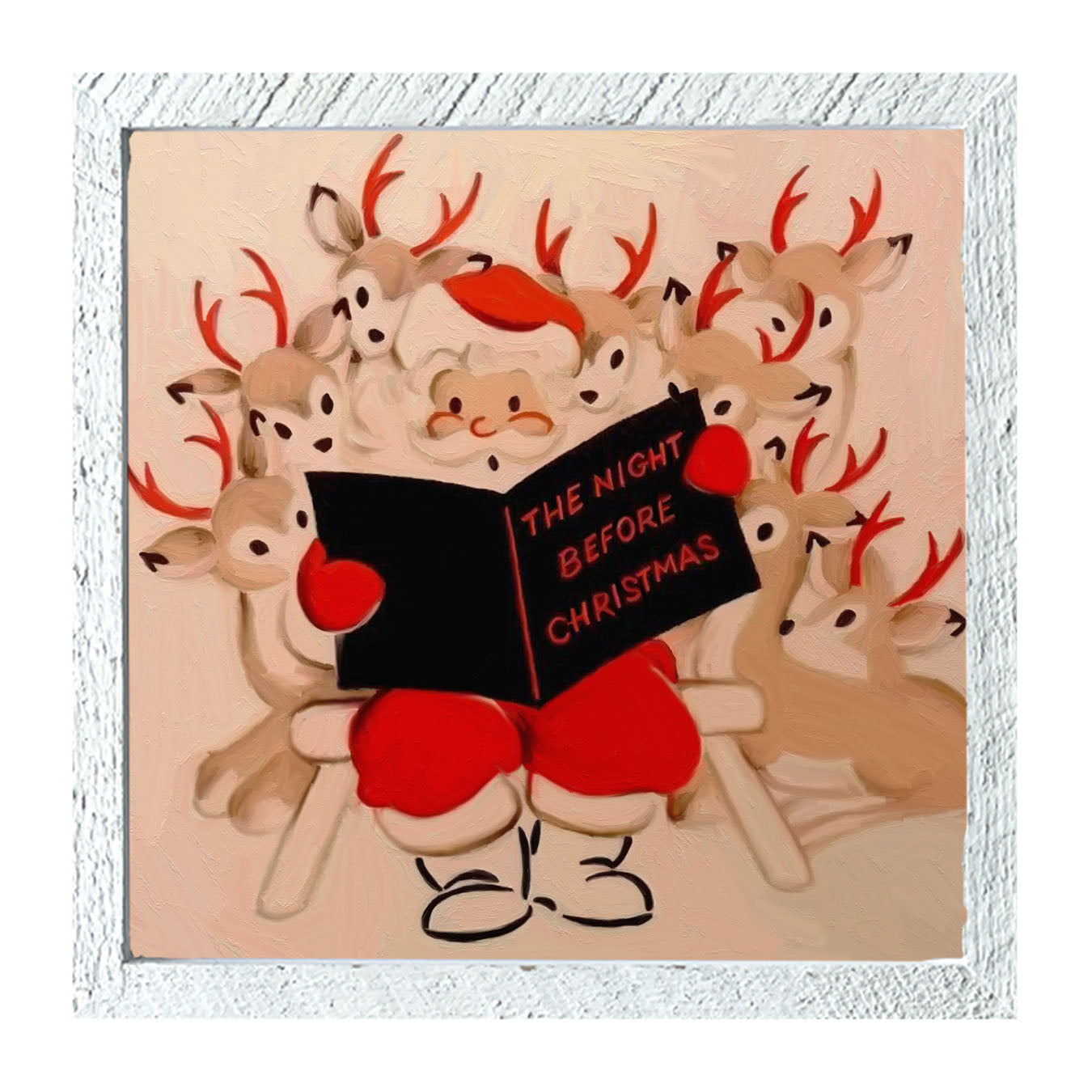 Santa reading - Framed art