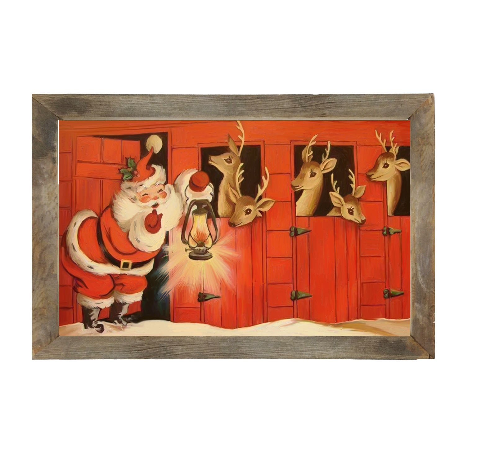 Santa with reindeer