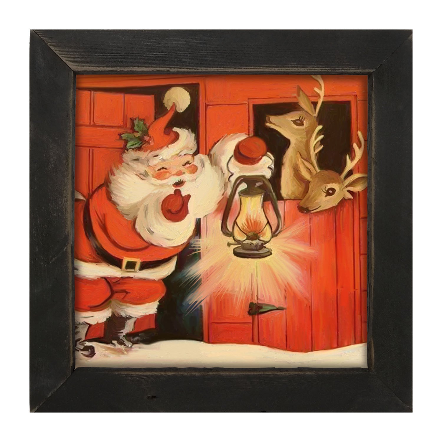 Santa with reindeer