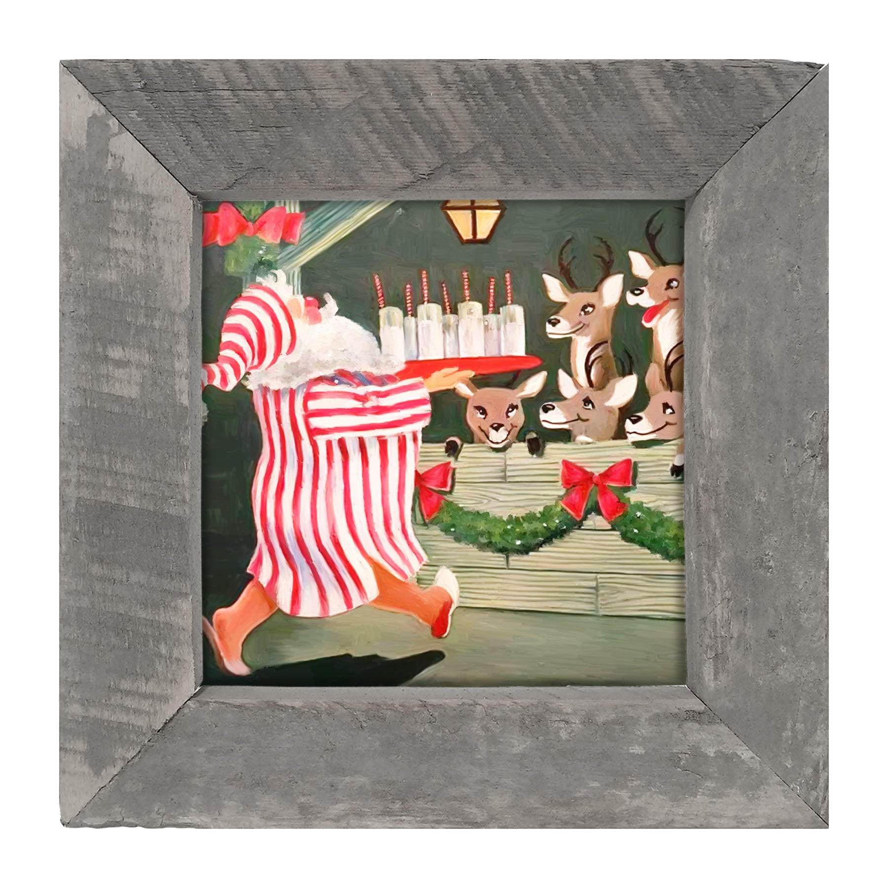 Santa having drinks - Framed art