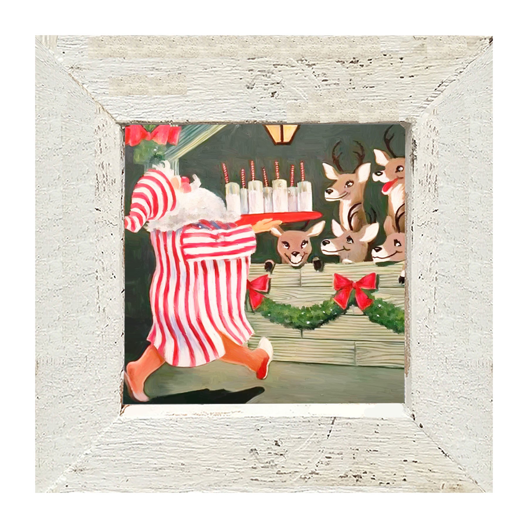 Santa having drinks - Framed art