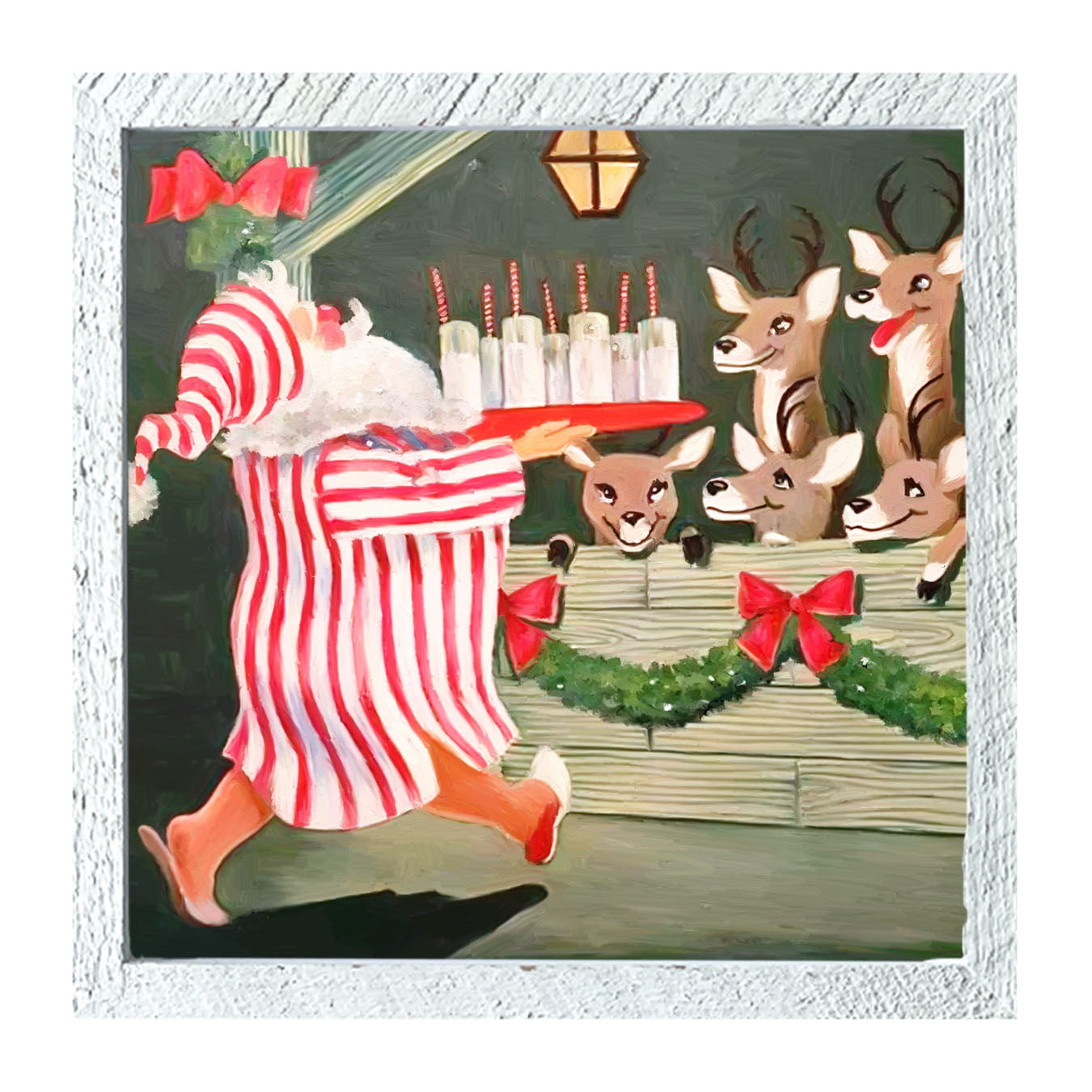 Santa having drinks - Framed art