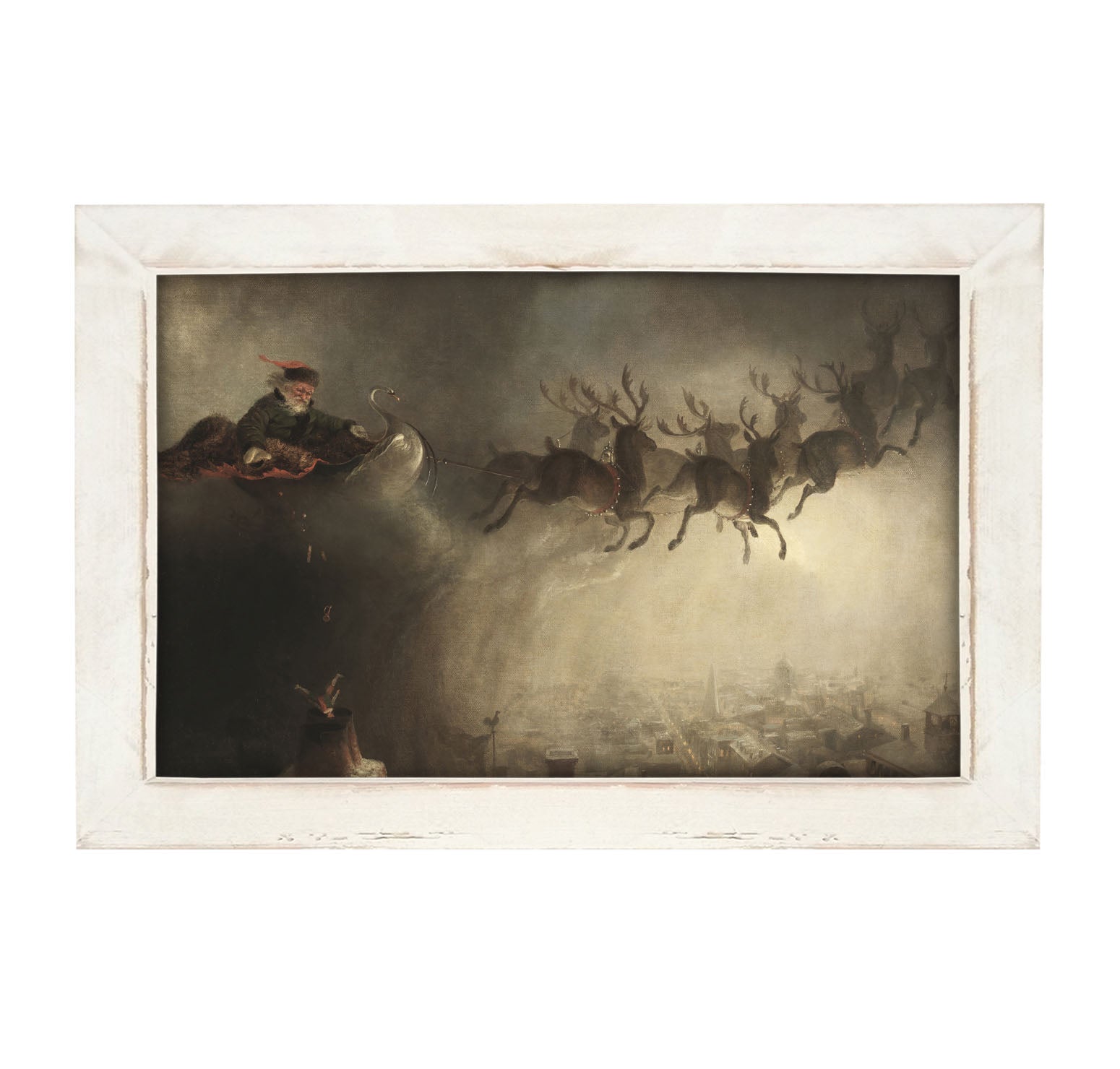 Santa delivering presents - Framed art