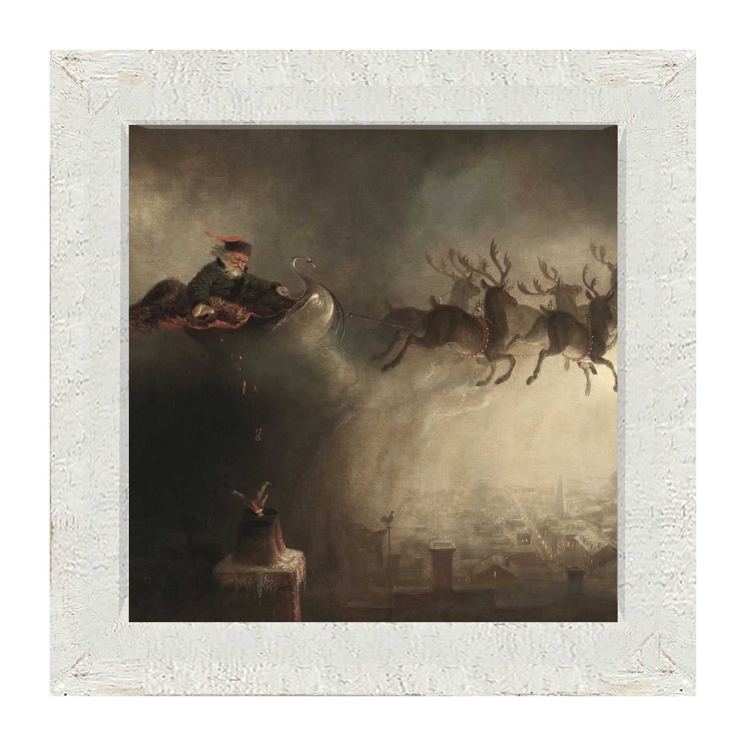 Santa delivering presents - Framed art