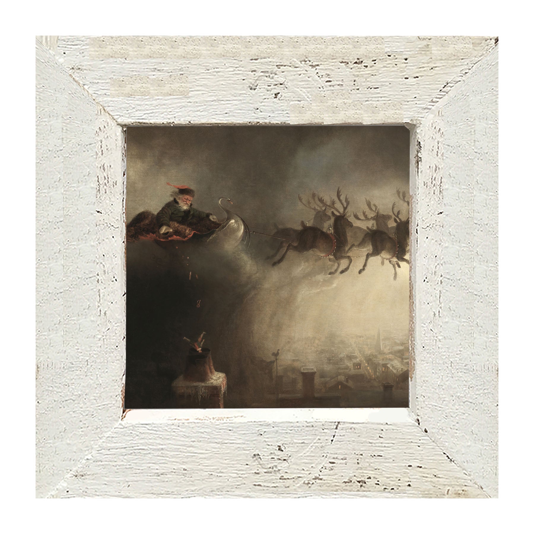 Santa delivering presents - Framed art