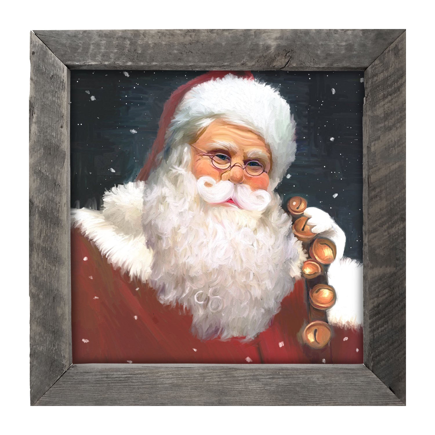 Santa with sleigh bells - Framed art