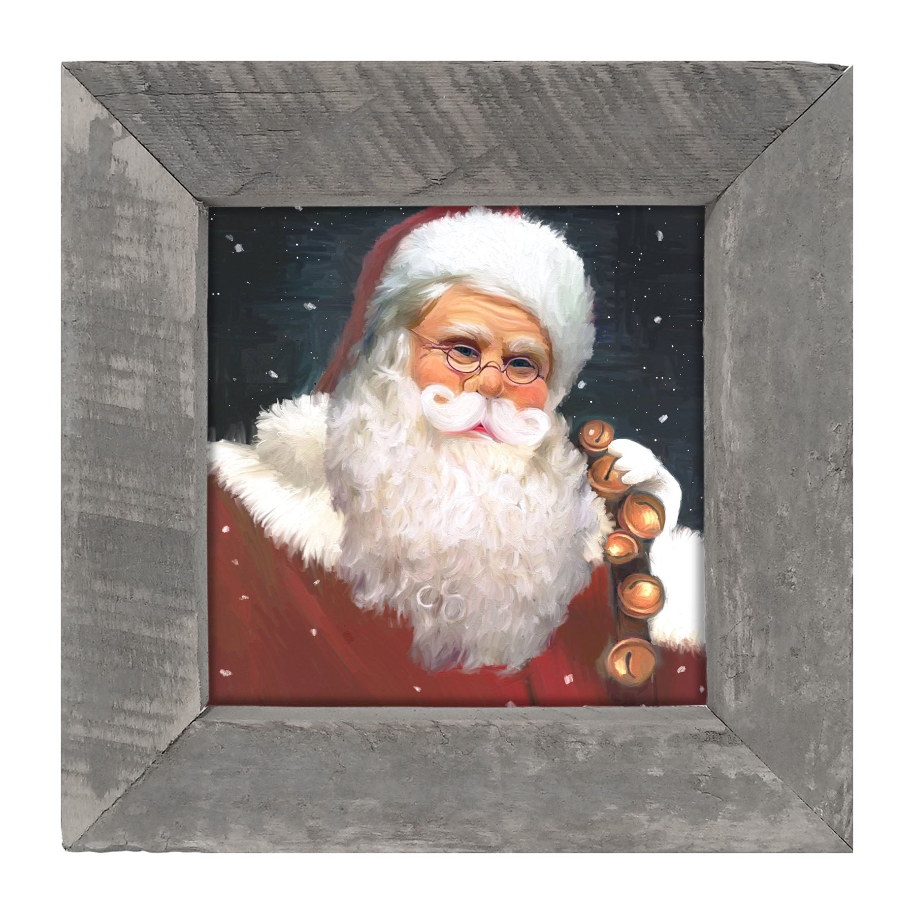 Santa with sleigh bells - Framed art