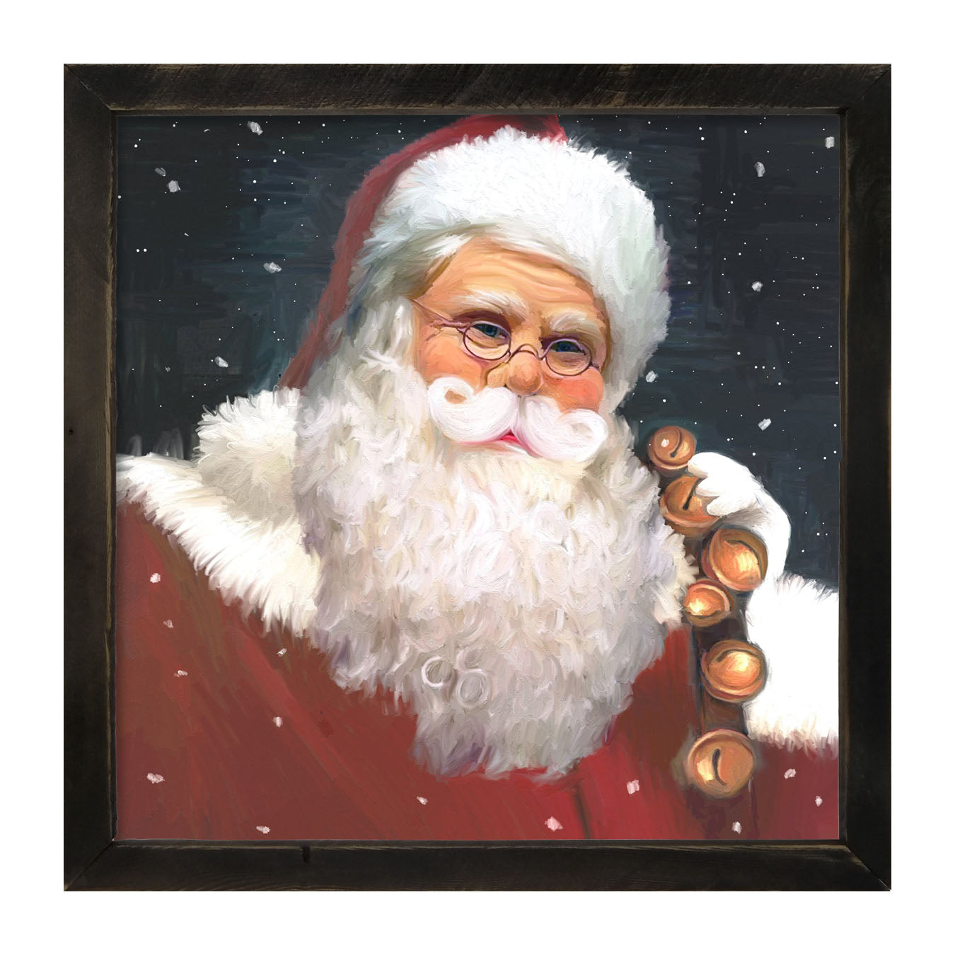 Santa with sleigh bells - Framed art