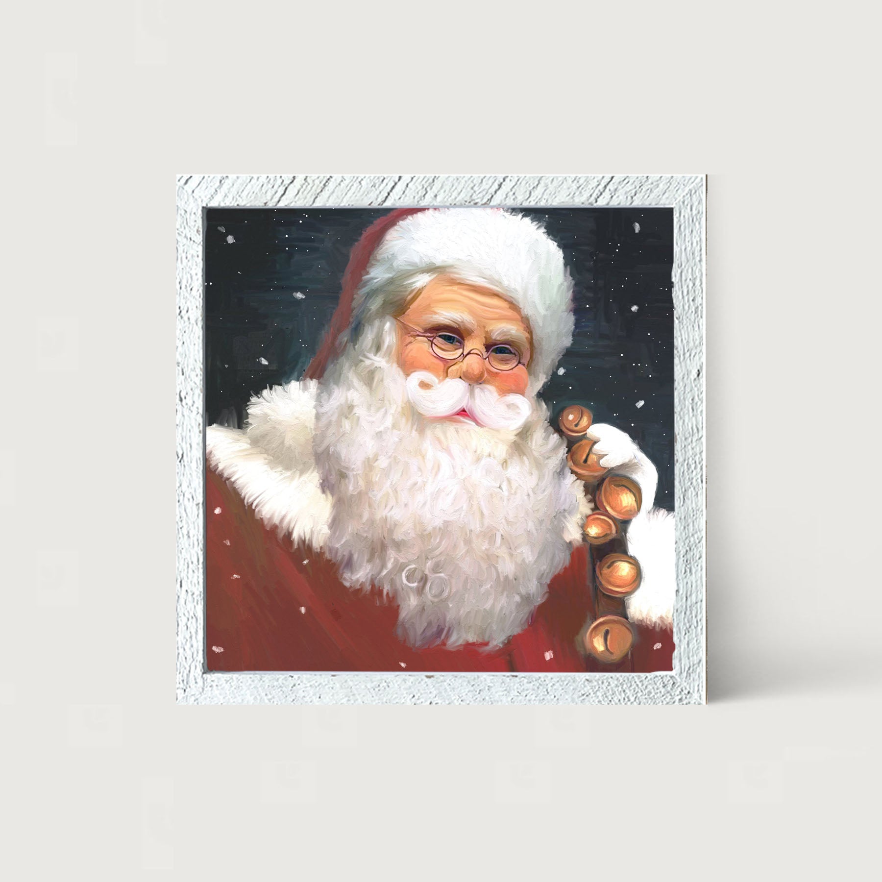 Santa with sleigh bells - Framed art