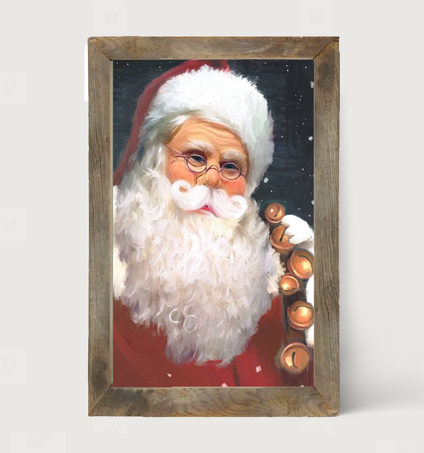 Santa with sleigh bells - Framed art