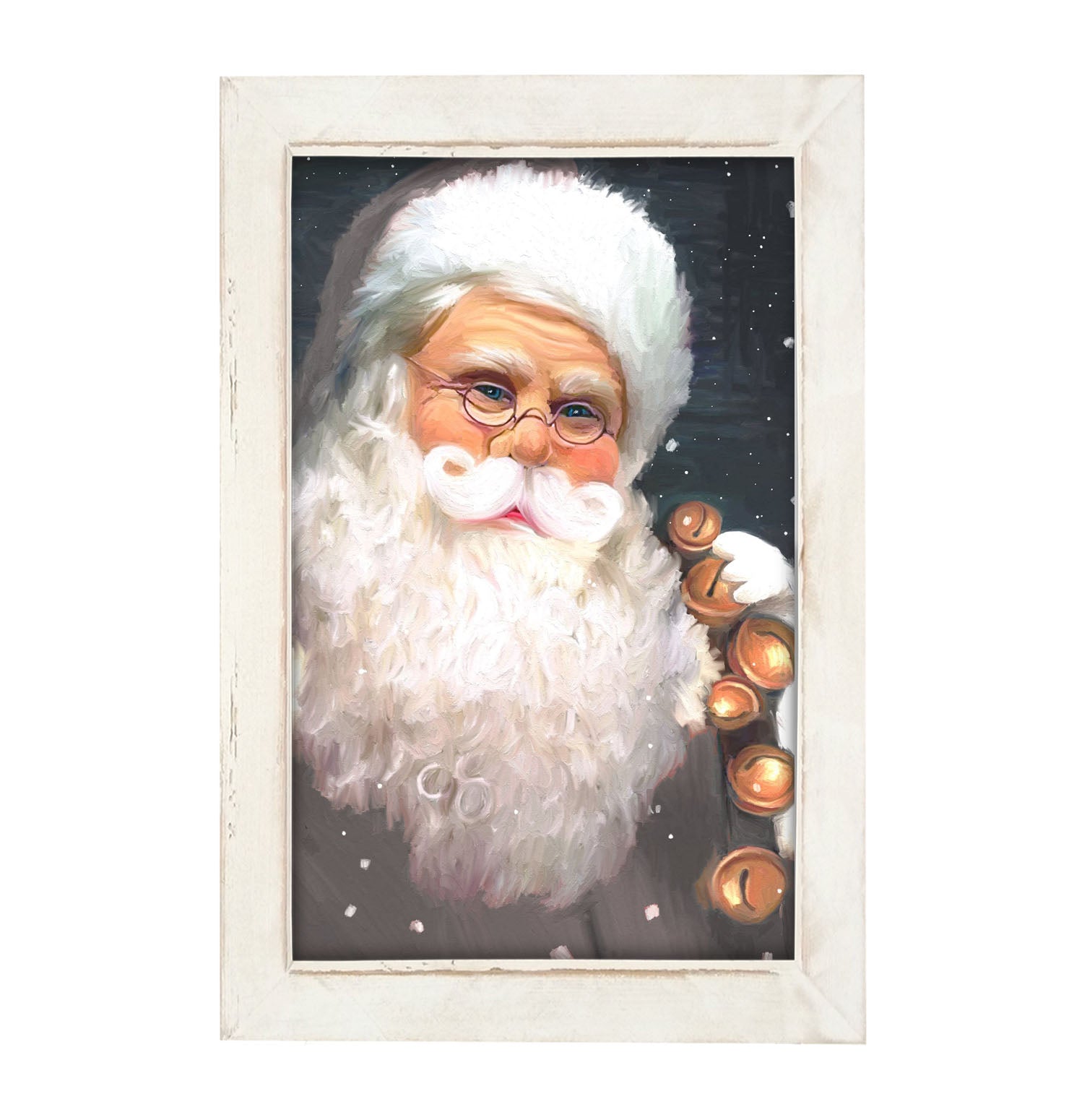 Gray Santa bells - Framed art
