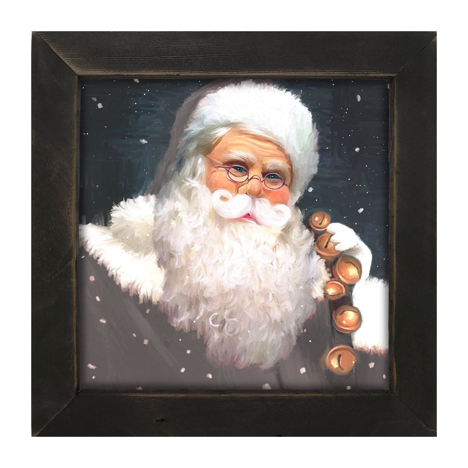Gray Santa bells - Framed art