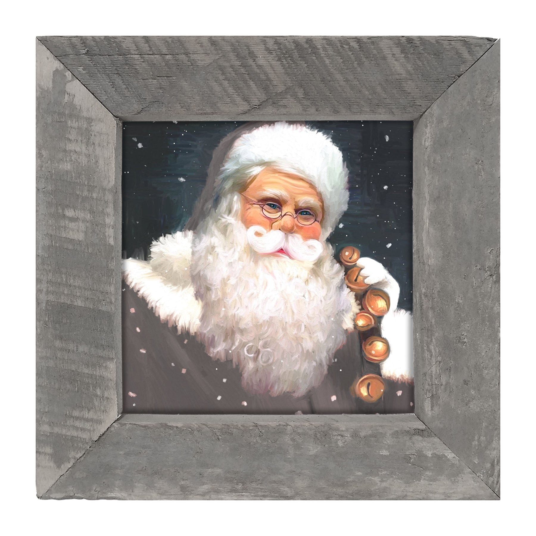Gray Santa bells - Framed art