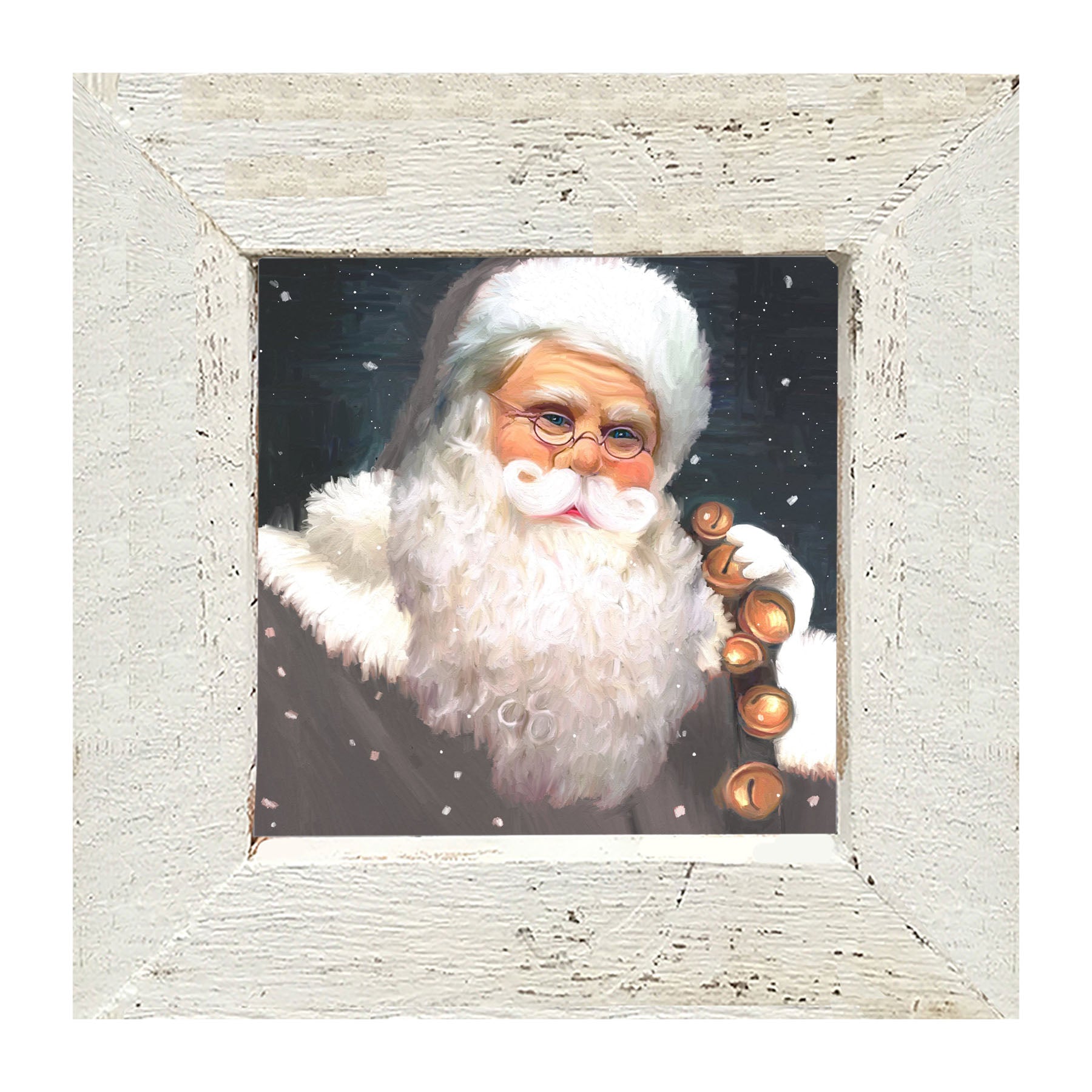 Gray Santa bells - Framed art