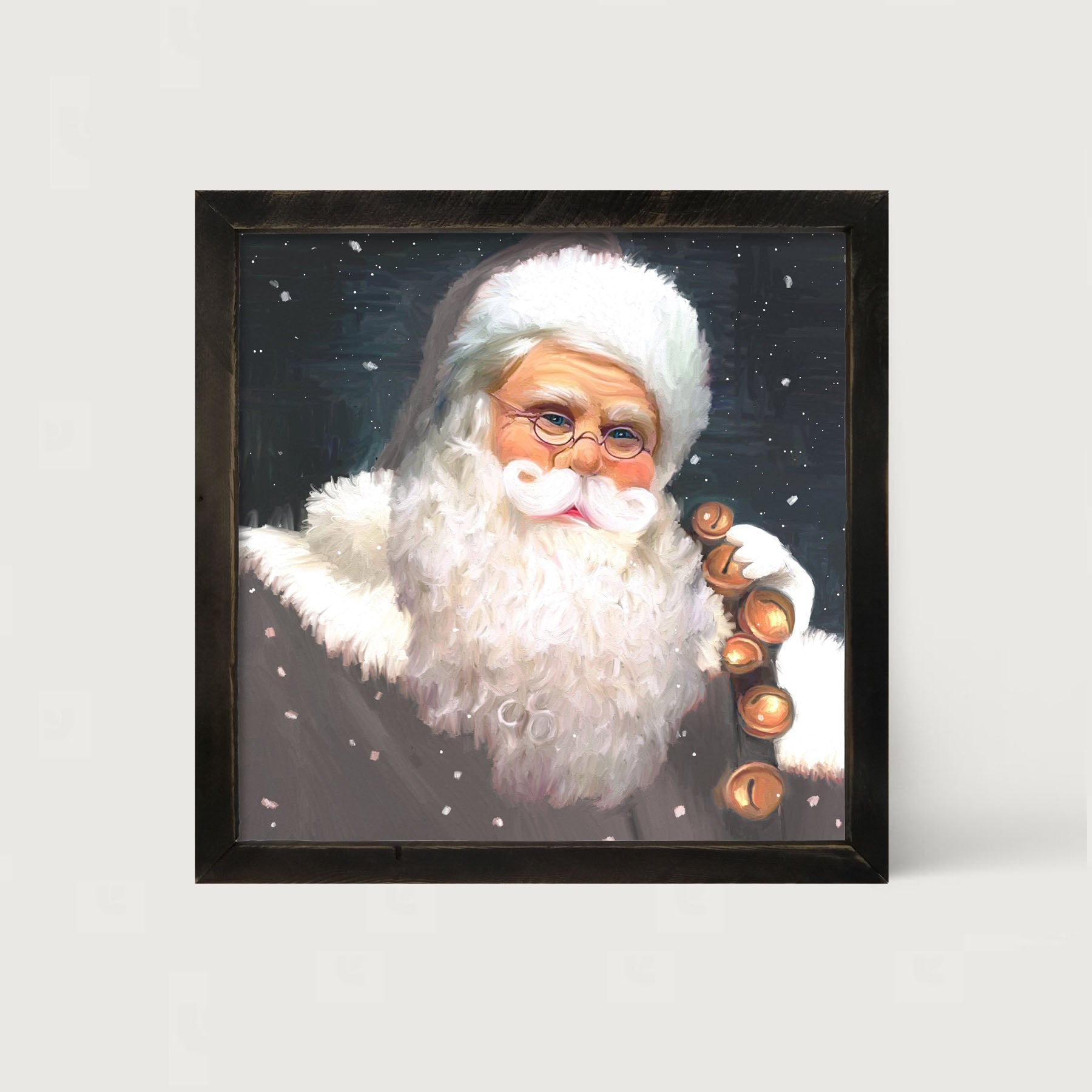 Gray Santa bells - Framed art