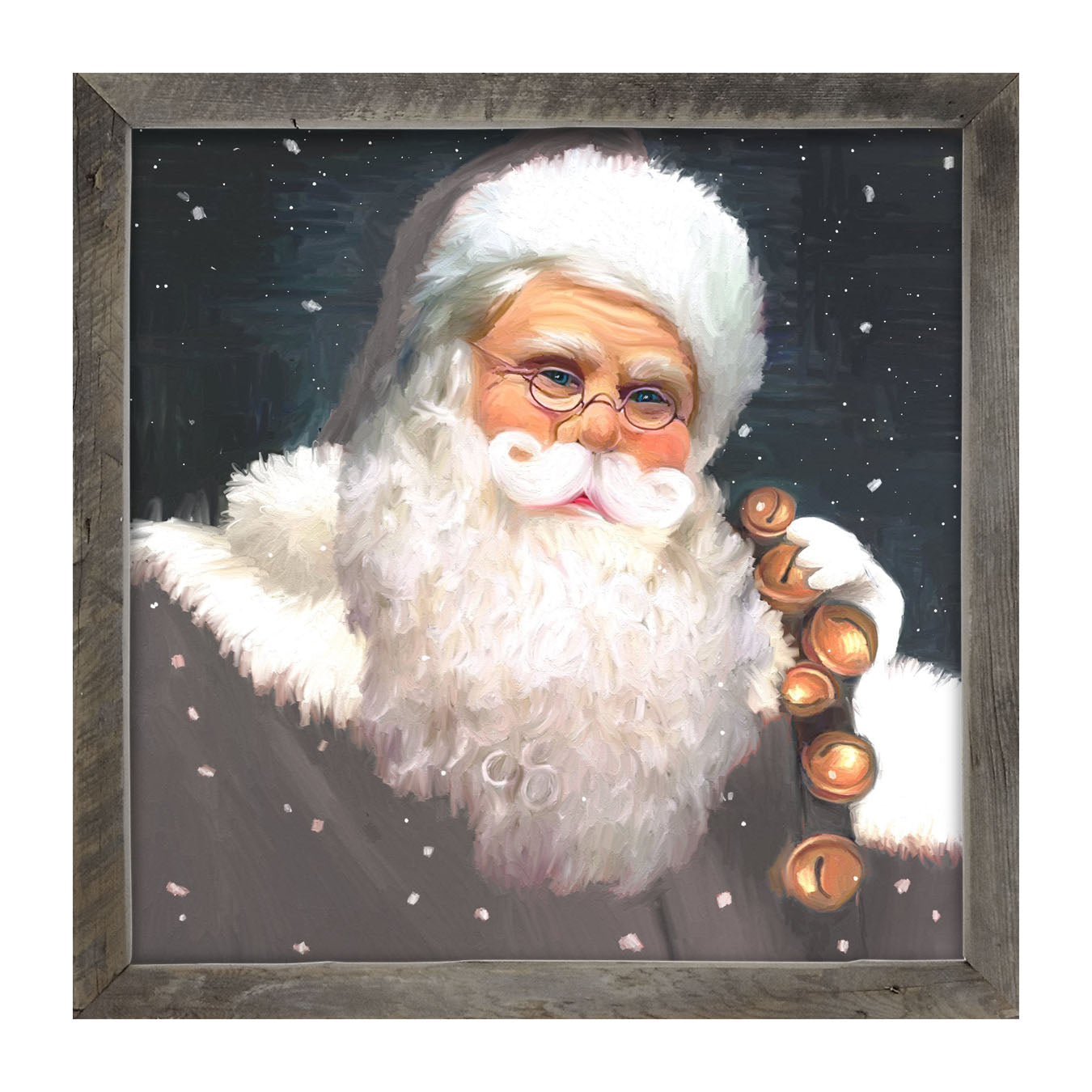 Gray Santa bells - Framed art