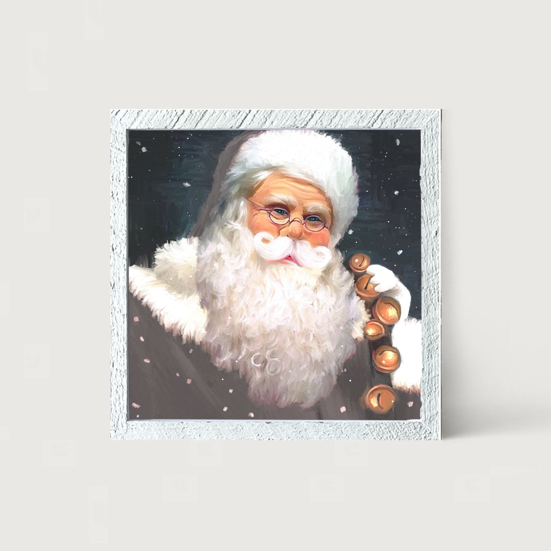 Gray Santa bells - Framed art