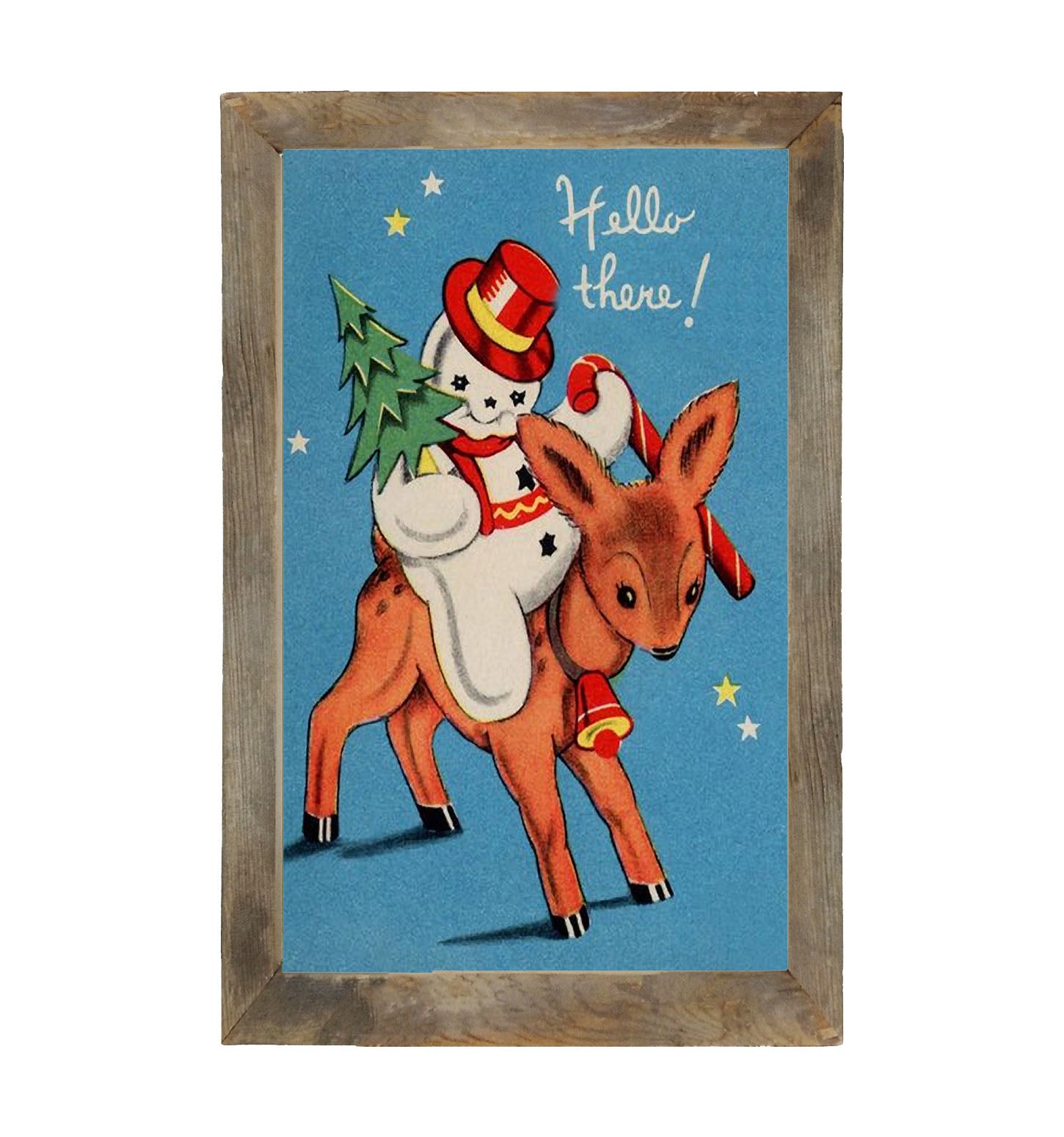 Vintage snowman - Framed art