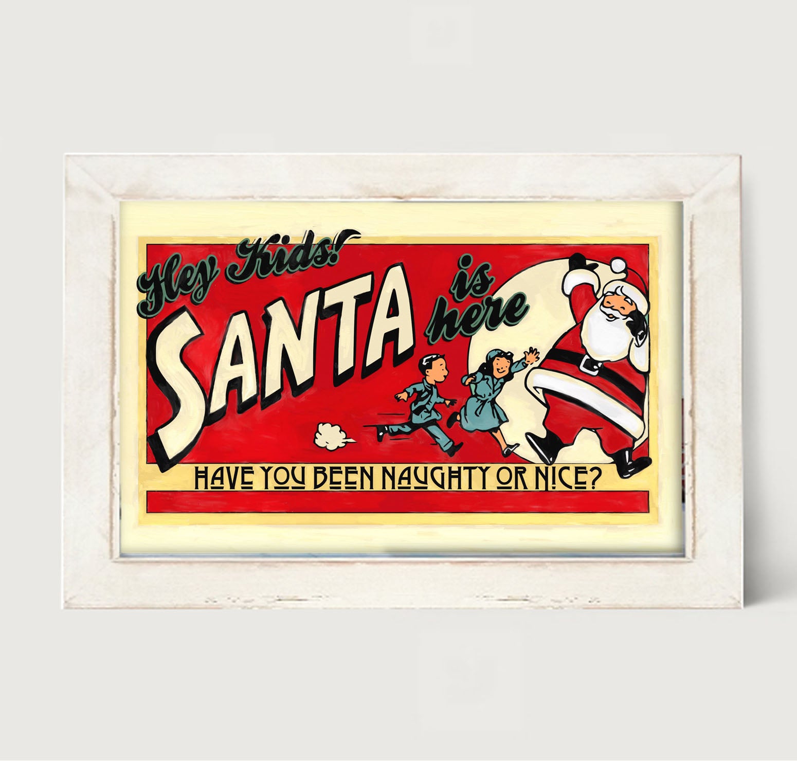 Santa is coming to town - Framed art