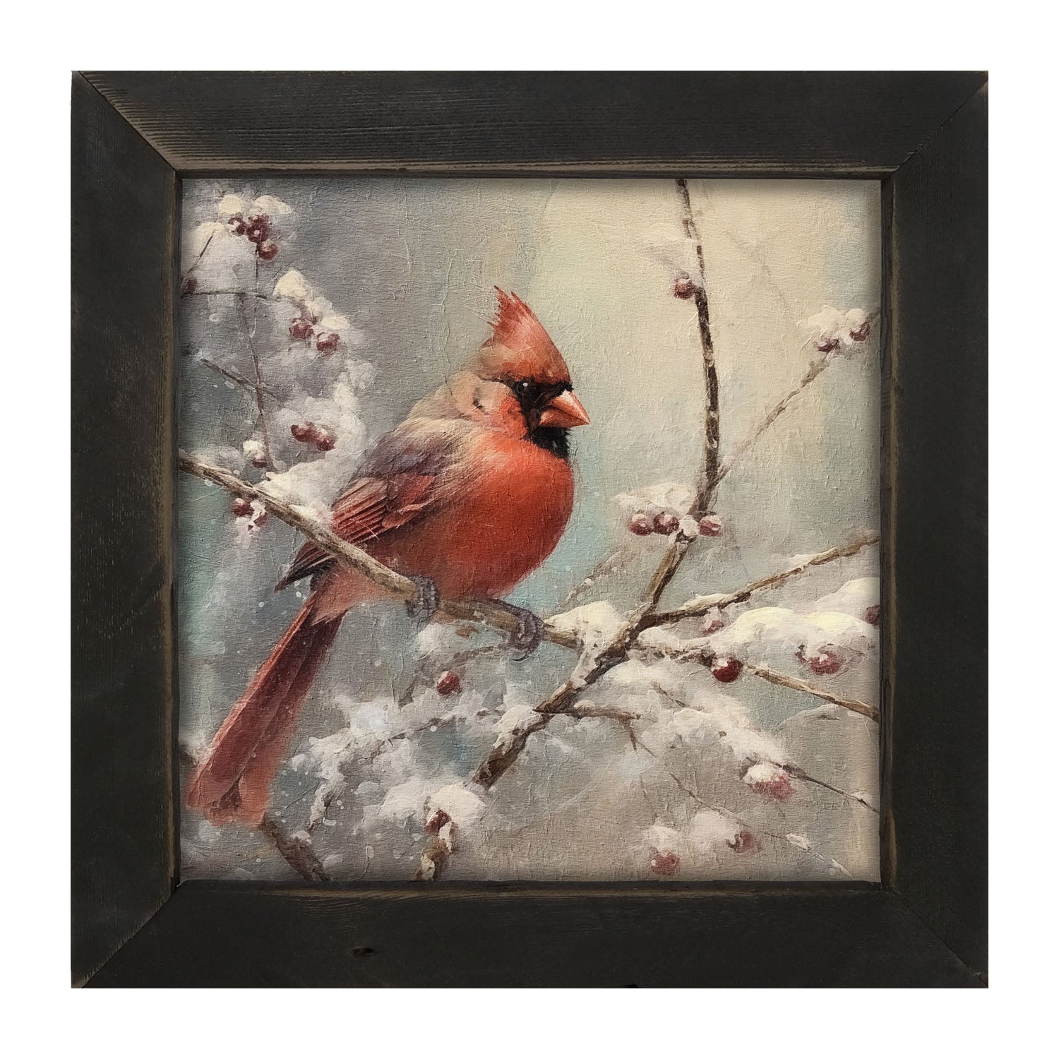 Cardinal in winter - Framed art
