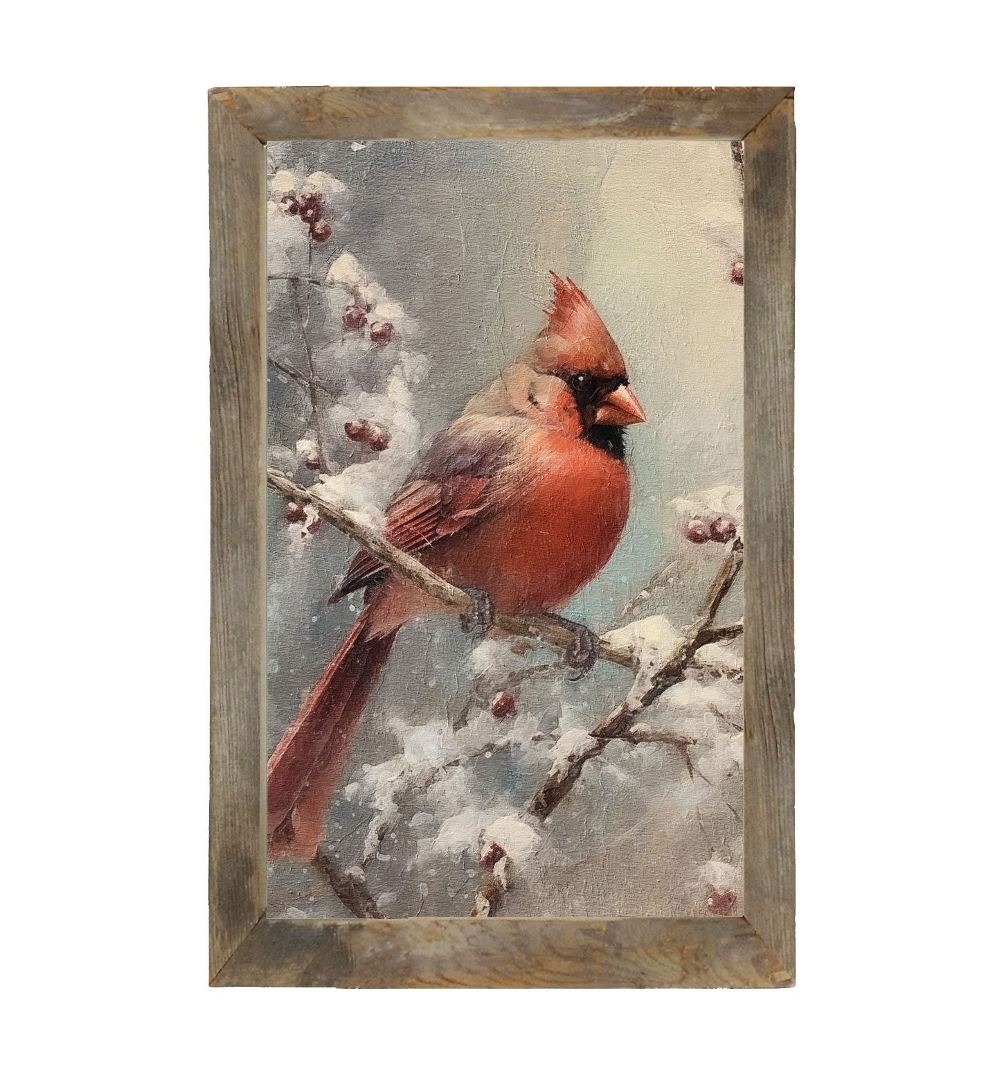 Cardinal in winter - Framed art