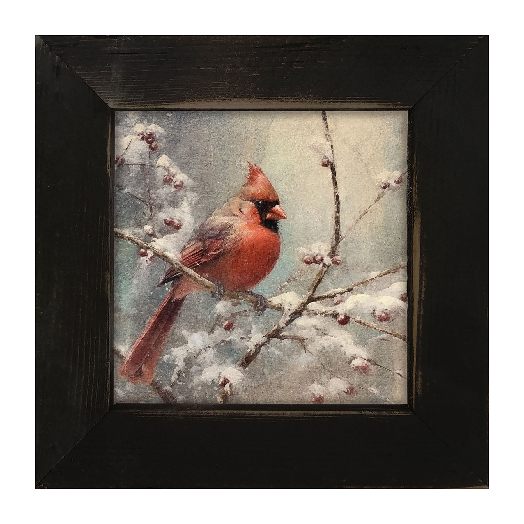 Cardinal in winter - Framed art