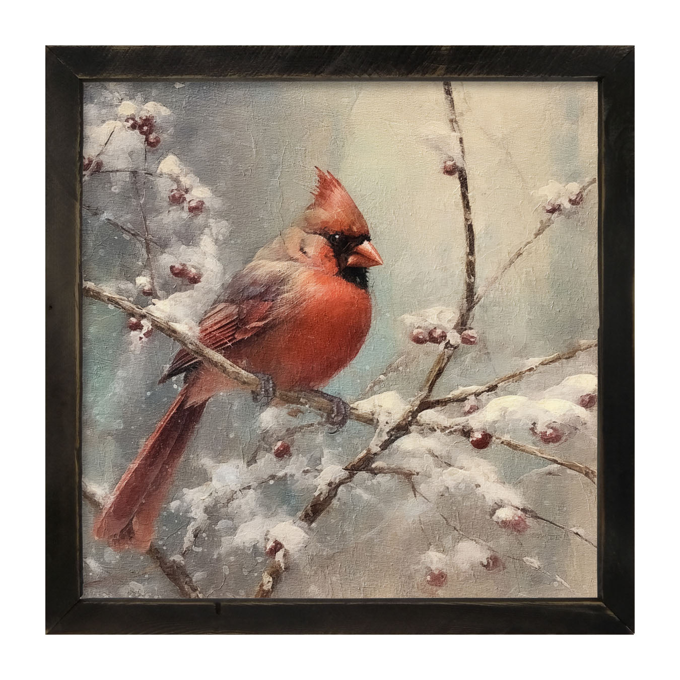 Cardinal in winter - Framed art