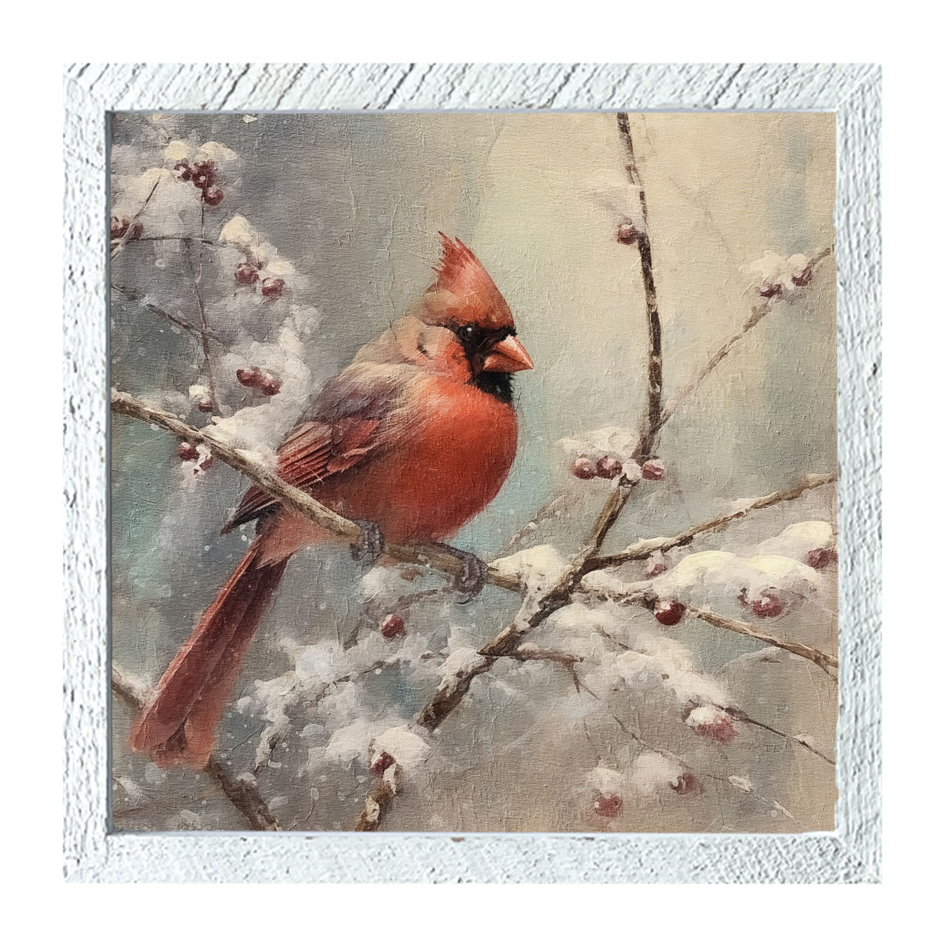Cardinal in winter - Framed art