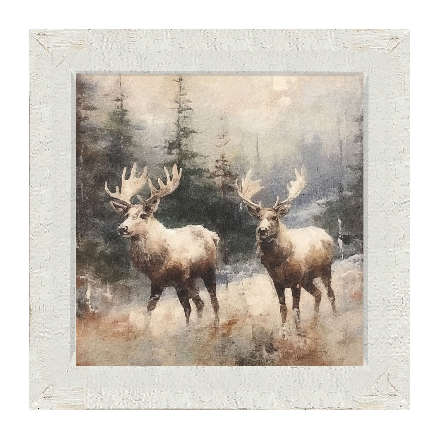 Moose pair - Framed art