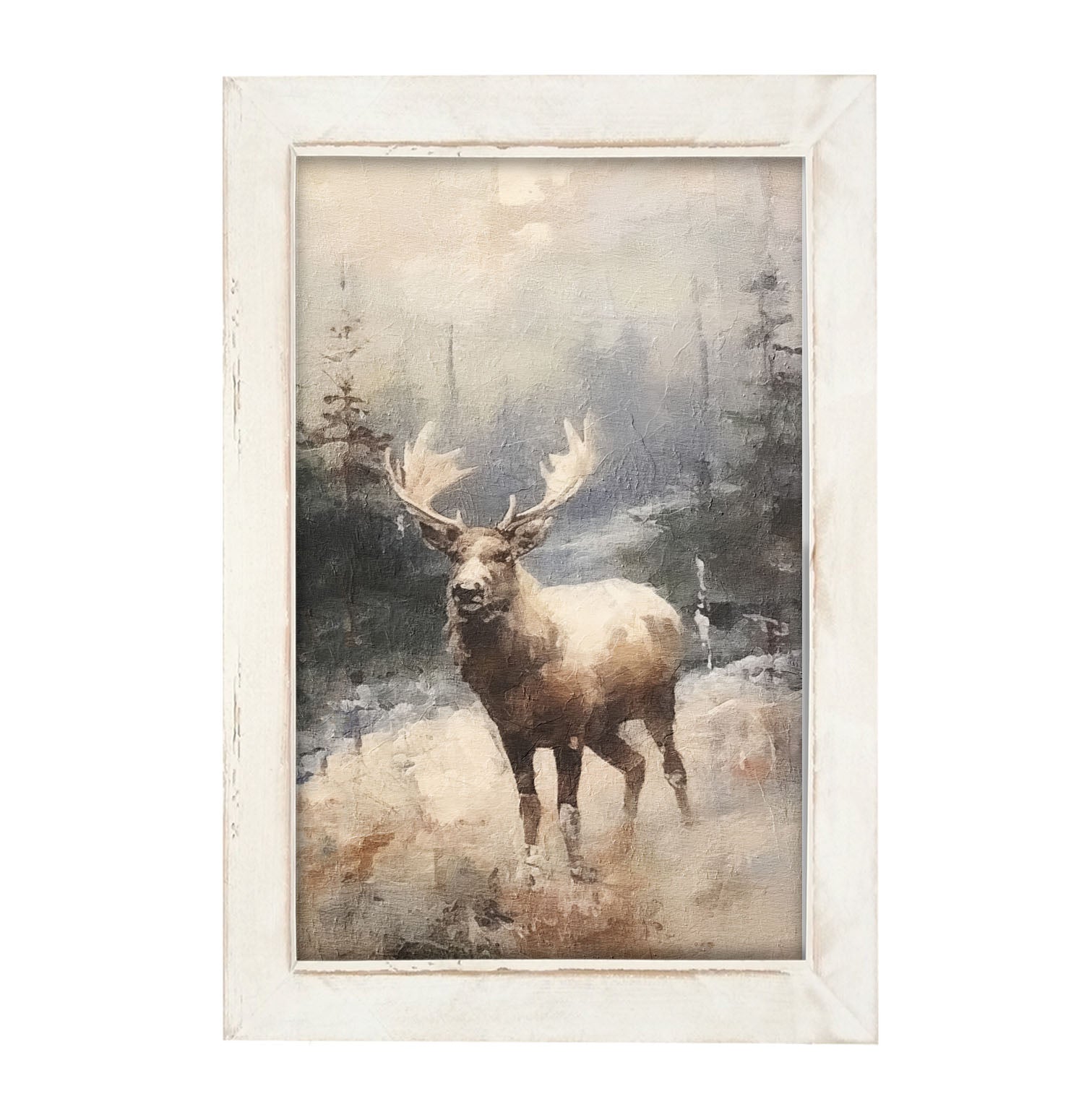 Standing moose - Framed art