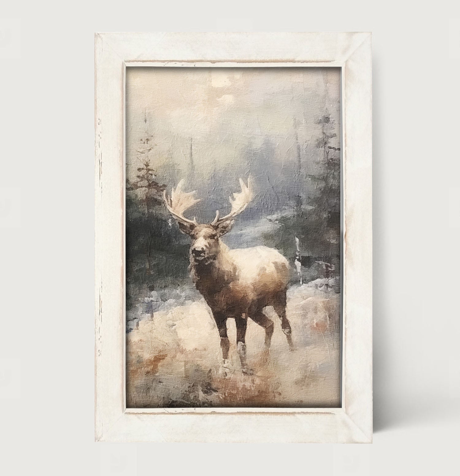 Standing moose - Framed art