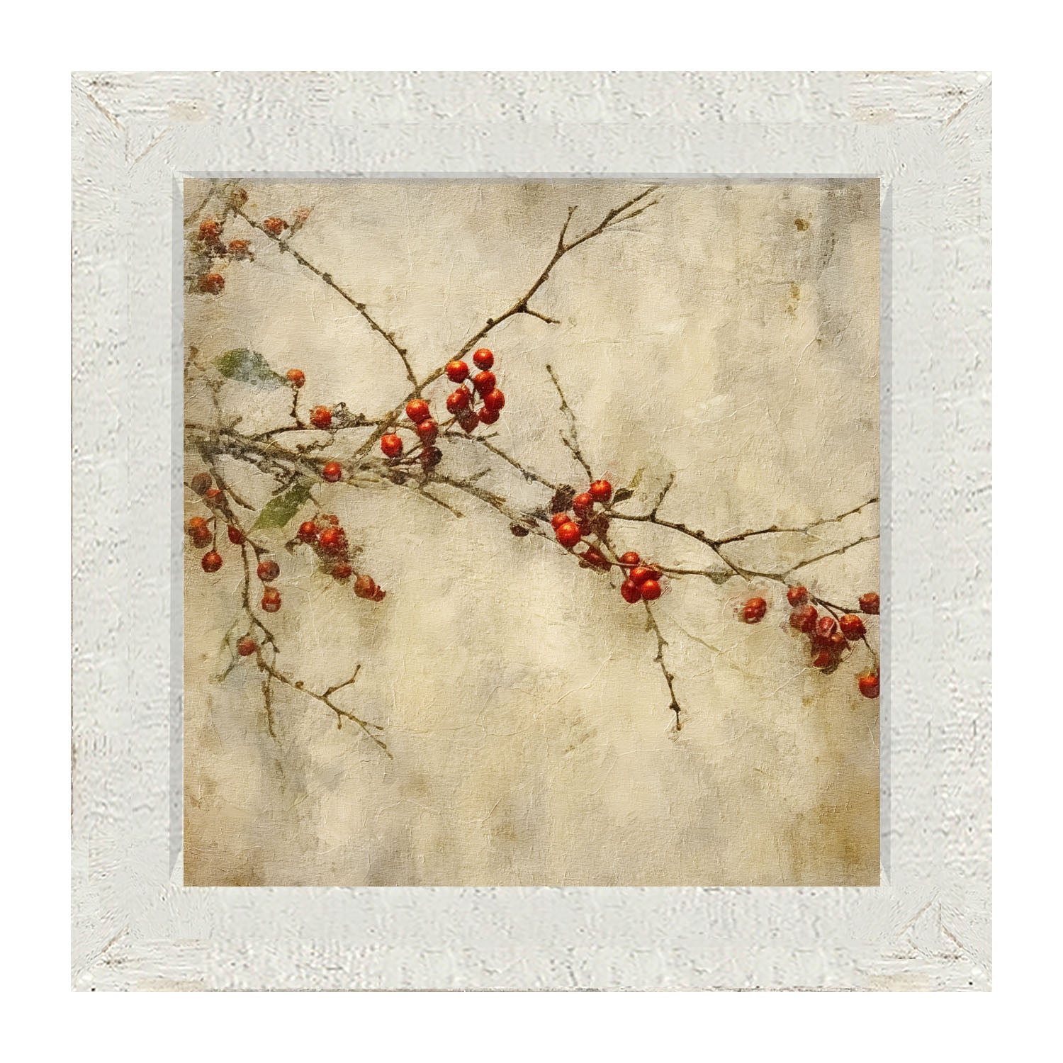 Holly Berry Branch - Framed art