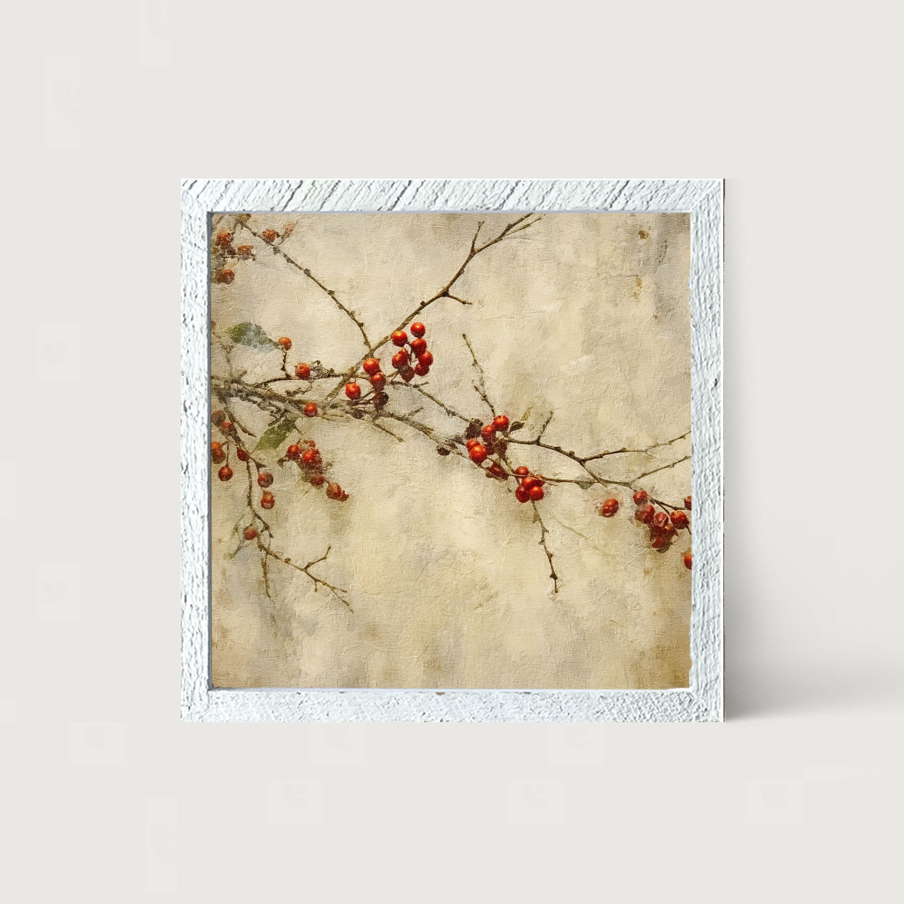 Holly Berry Branch - Framed art