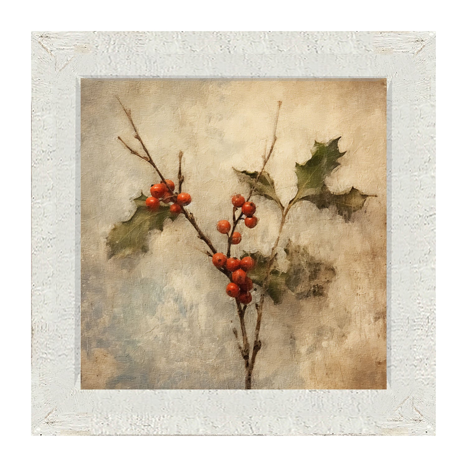Holly stem - Framed art